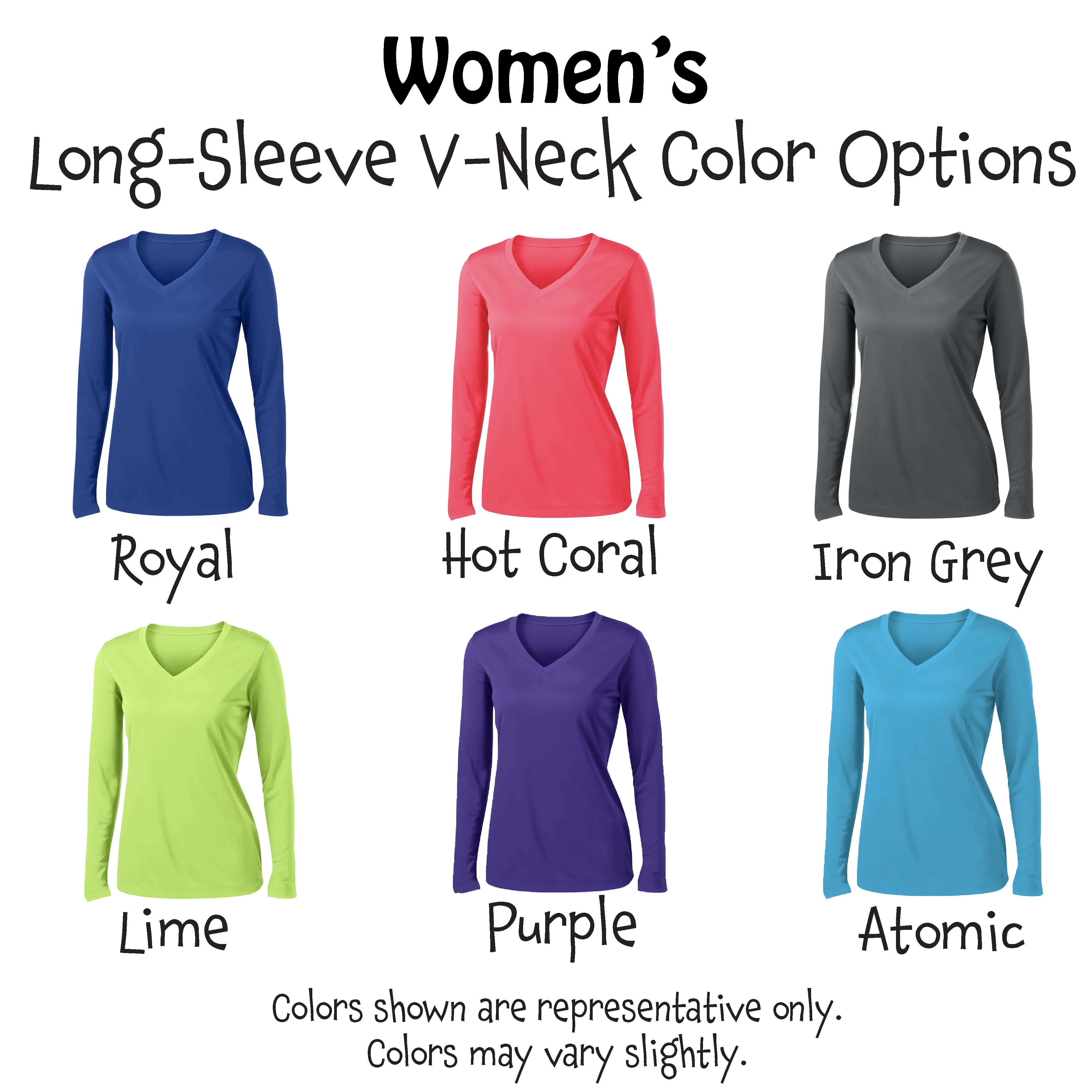 002 With Pickleballs (Colors Yellow Pink White) Customizable | Women's Long Sleeve V-Neck Pickleball Shirts | 100% Polyester