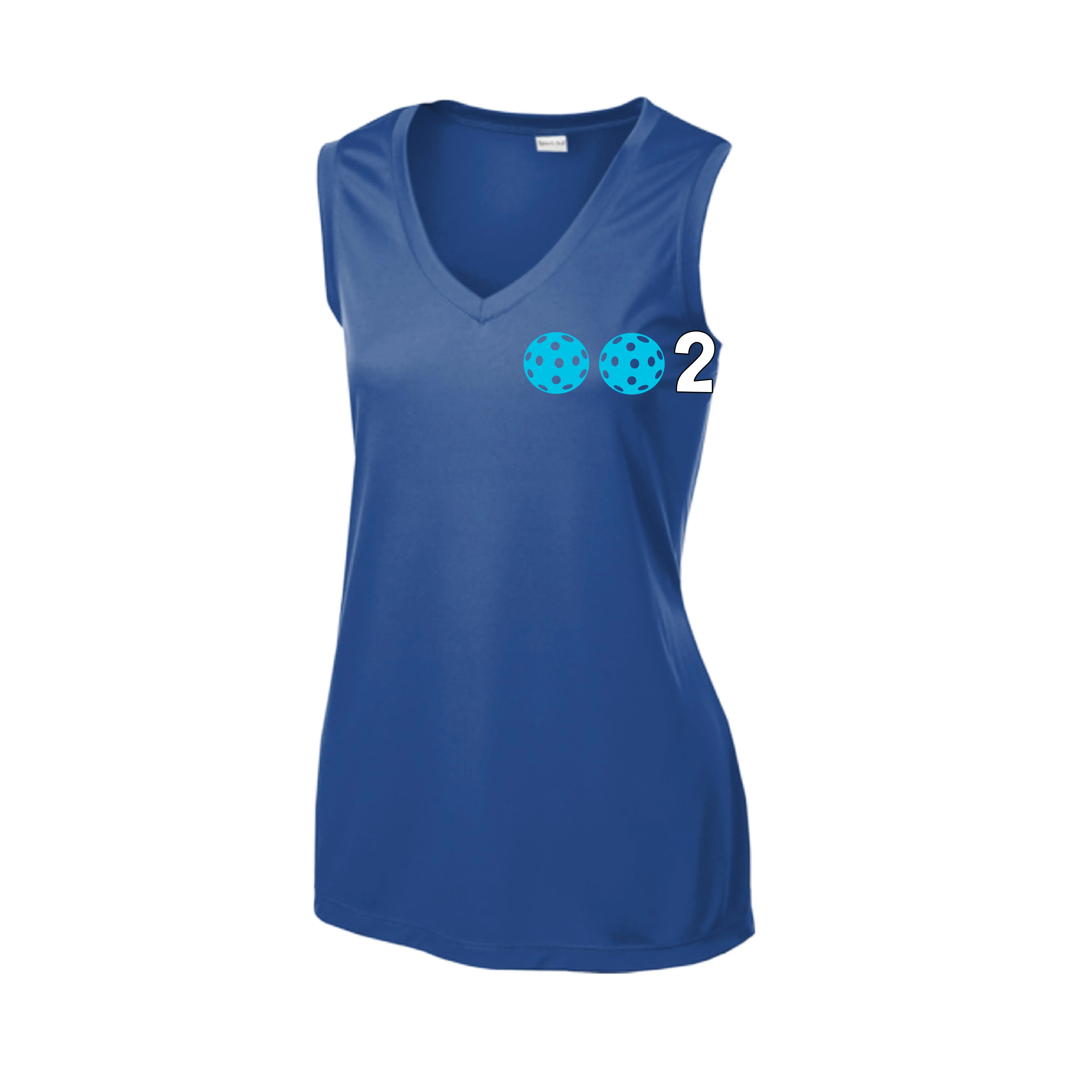 002 With Pickleballs (Rainbow Orange Red Cyan) Customizable | Women’s Sleeveless Athletic Shirt | 100% Polyester