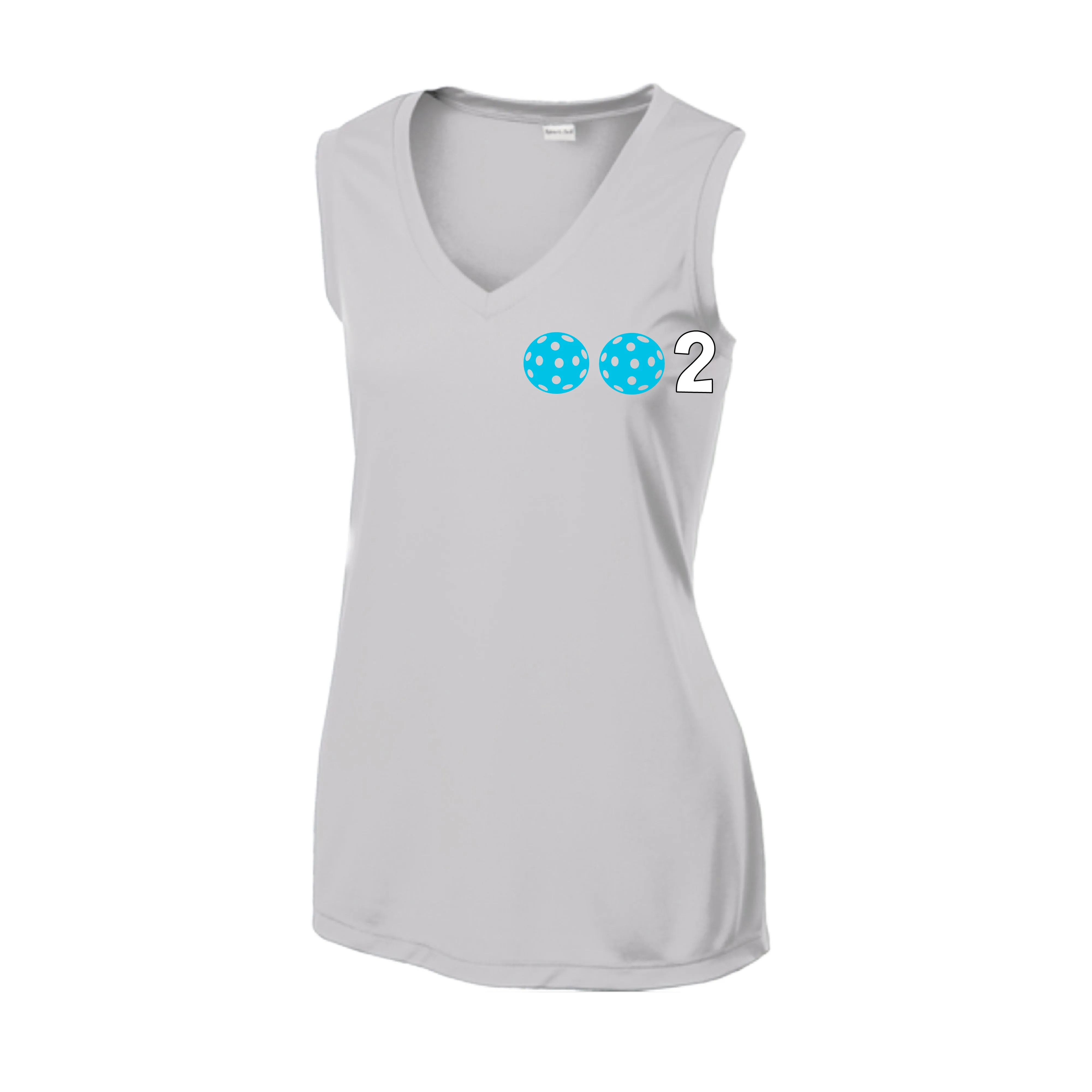 002 With Pickleballs (Rainbow Orange Red Cyan) Customizable | Women’s Sleeveless Athletic Shirt | 100% Polyester