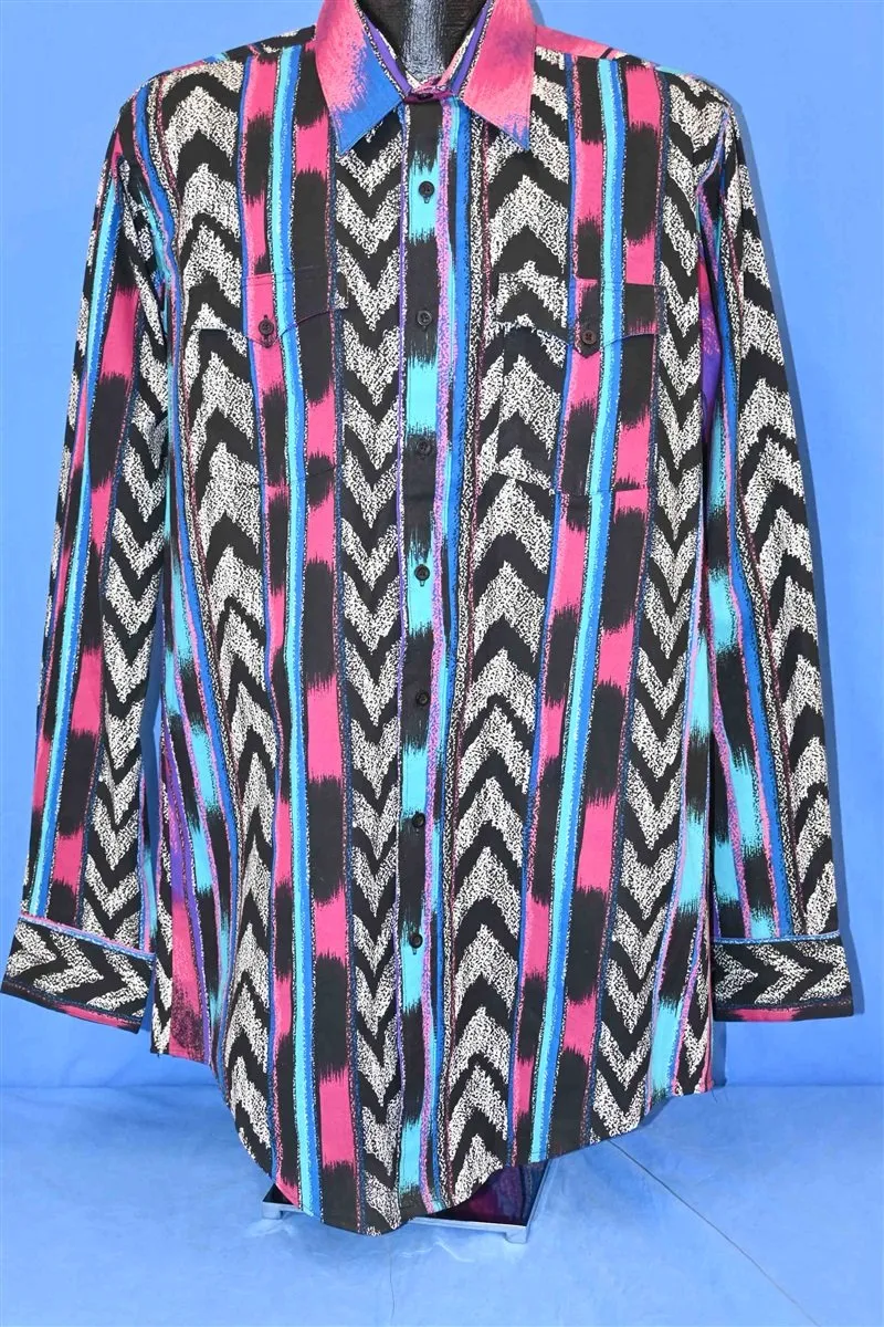 90s Plainsman Aztec Stripe Button Down Shirt Extra Large Tall