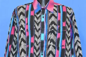 90s Plainsman Aztec Stripe Button Down Shirt Extra Large Tall