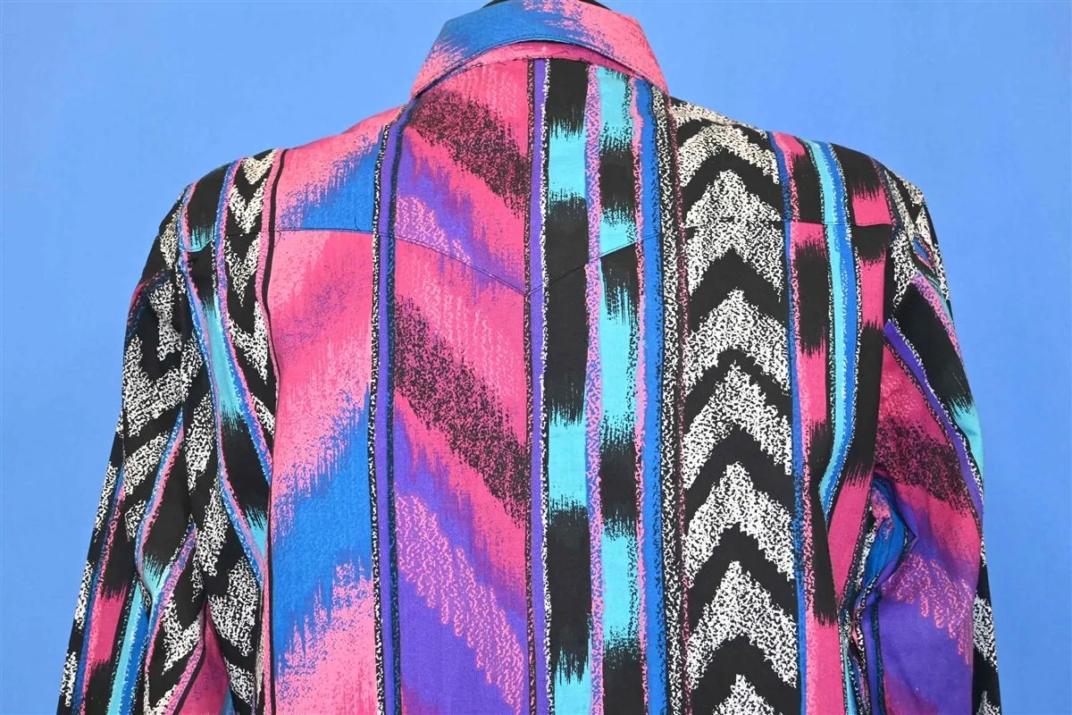 90s Plainsman Aztec Stripe Button Down Shirt Extra Large Tall