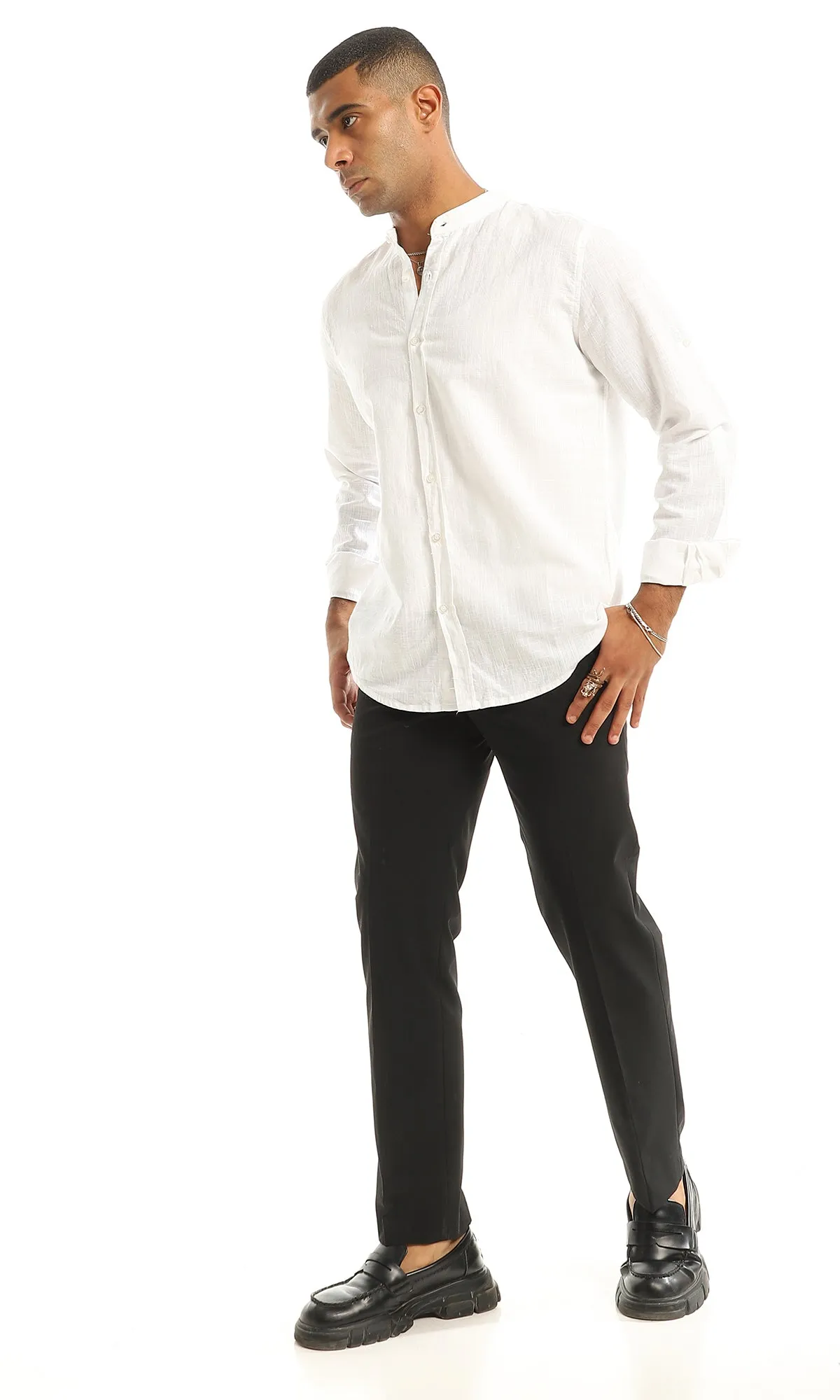 97121 Long Sleeves Summer White Shirt