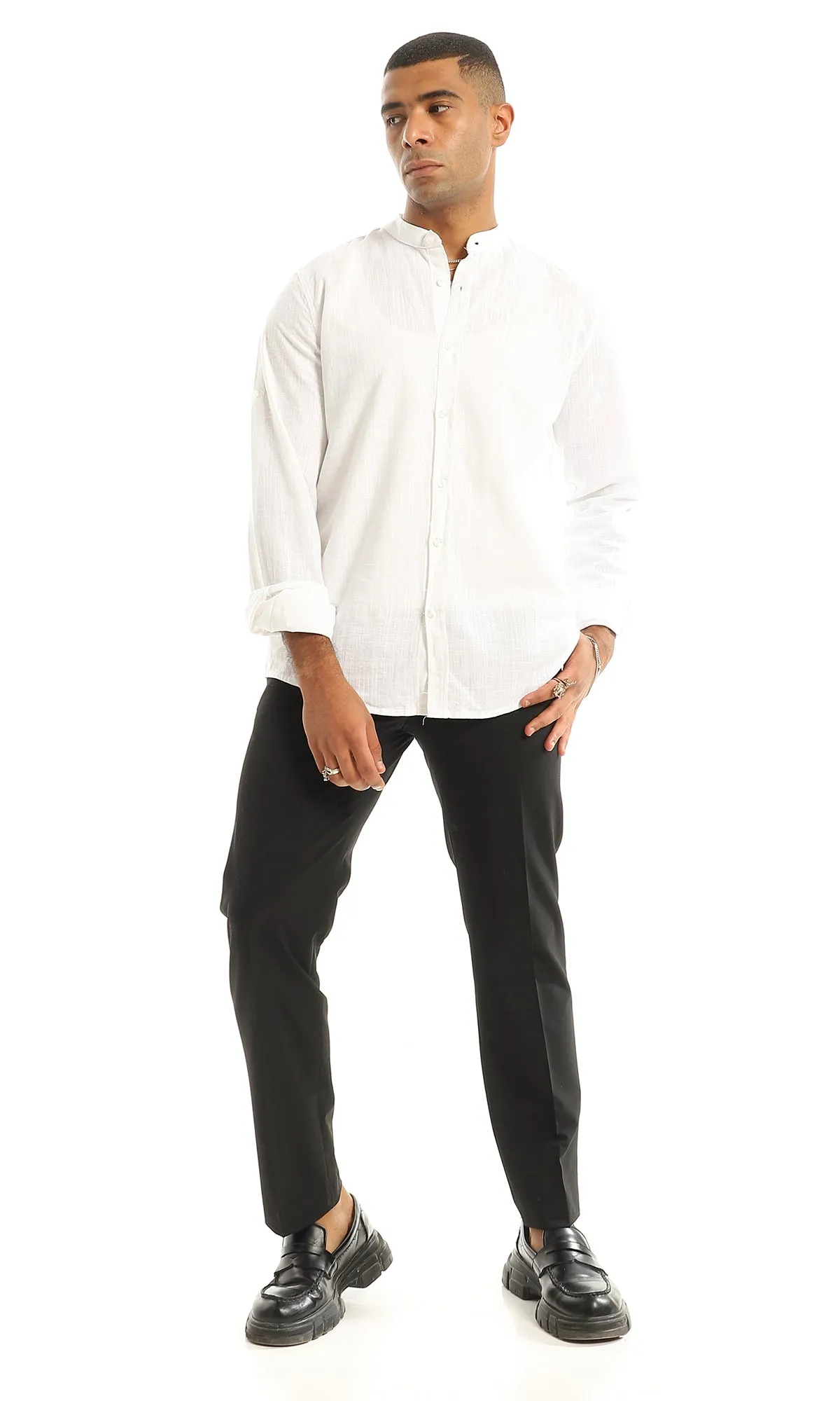 97121 Long Sleeves Summer White Shirt