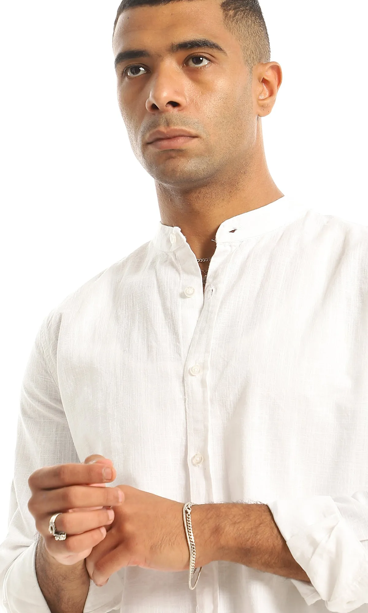 97121 Long Sleeves Summer White Shirt