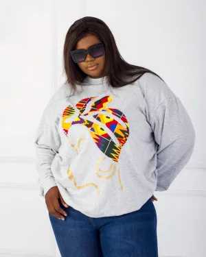 Adetoun  African Print Silhouette Sweatshirt
