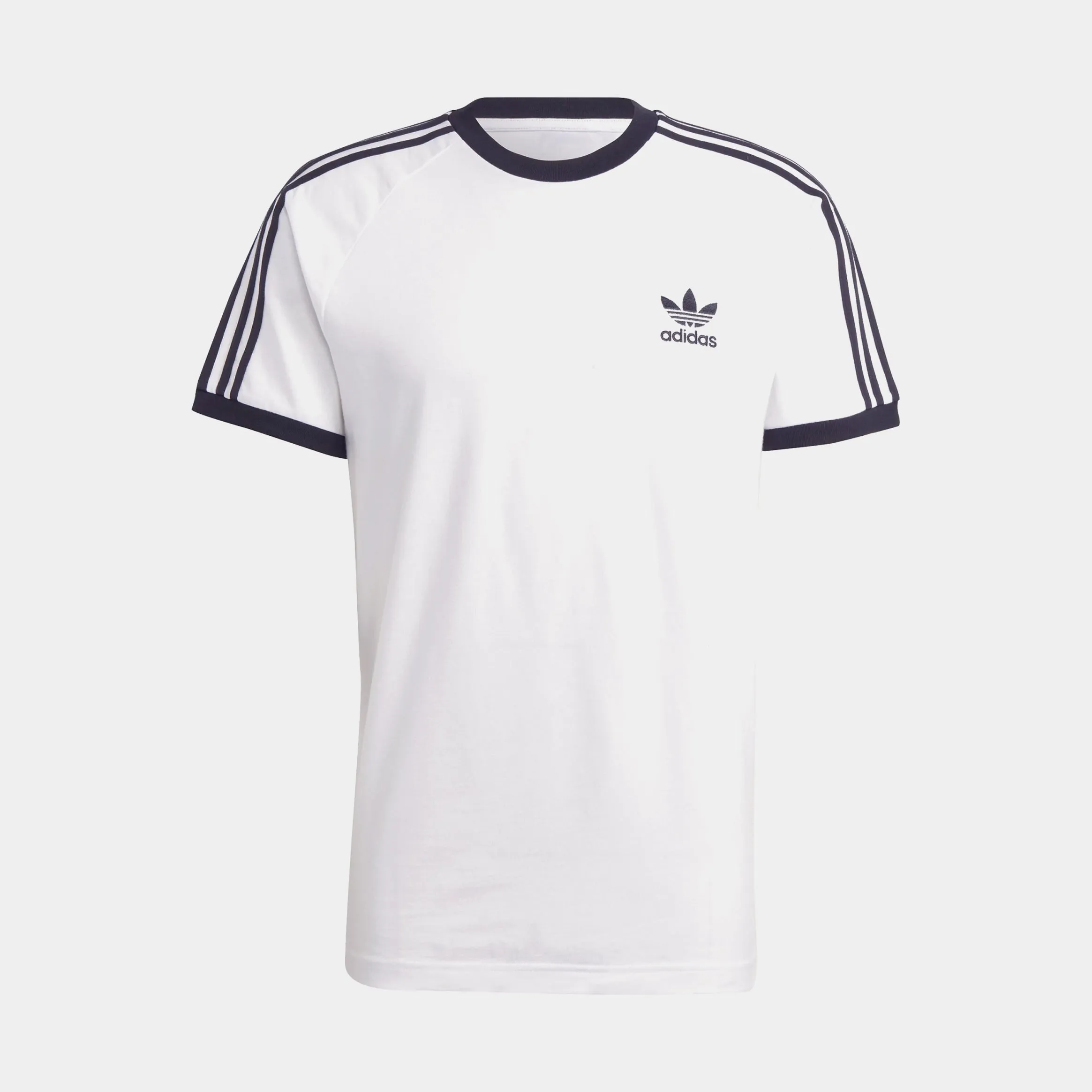 Adicolor Classic 3 Stripes Mens Short Sleeve Shirt (White/Black)