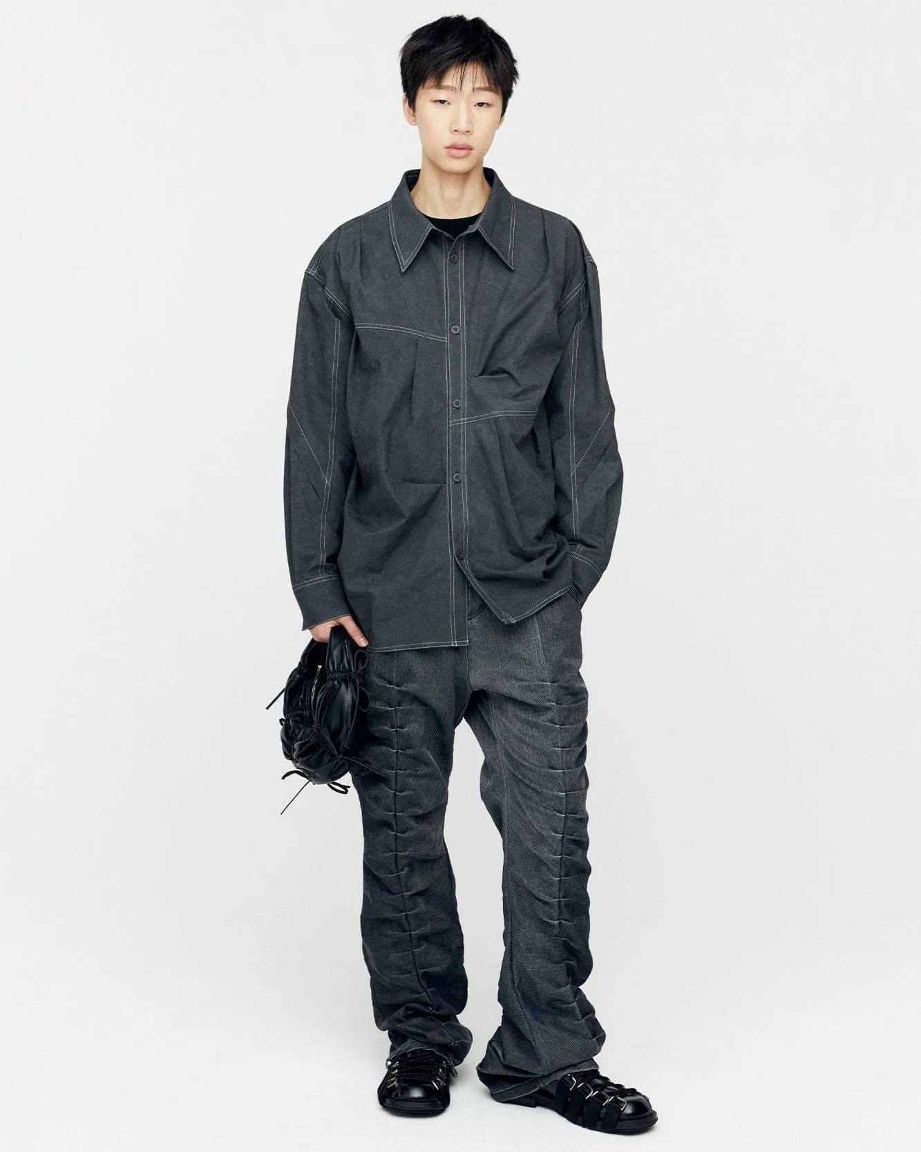 ALICE DYED COTTON SHIRTS atb1137m(CHARCOAL)