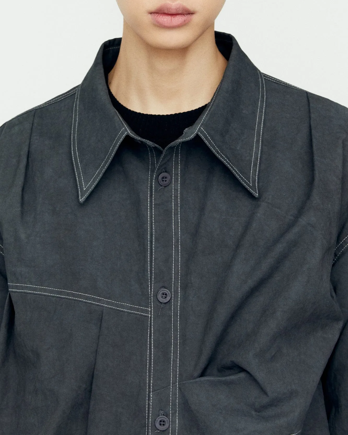 ALICE DYED COTTON SHIRTS atb1137m(CHARCOAL)