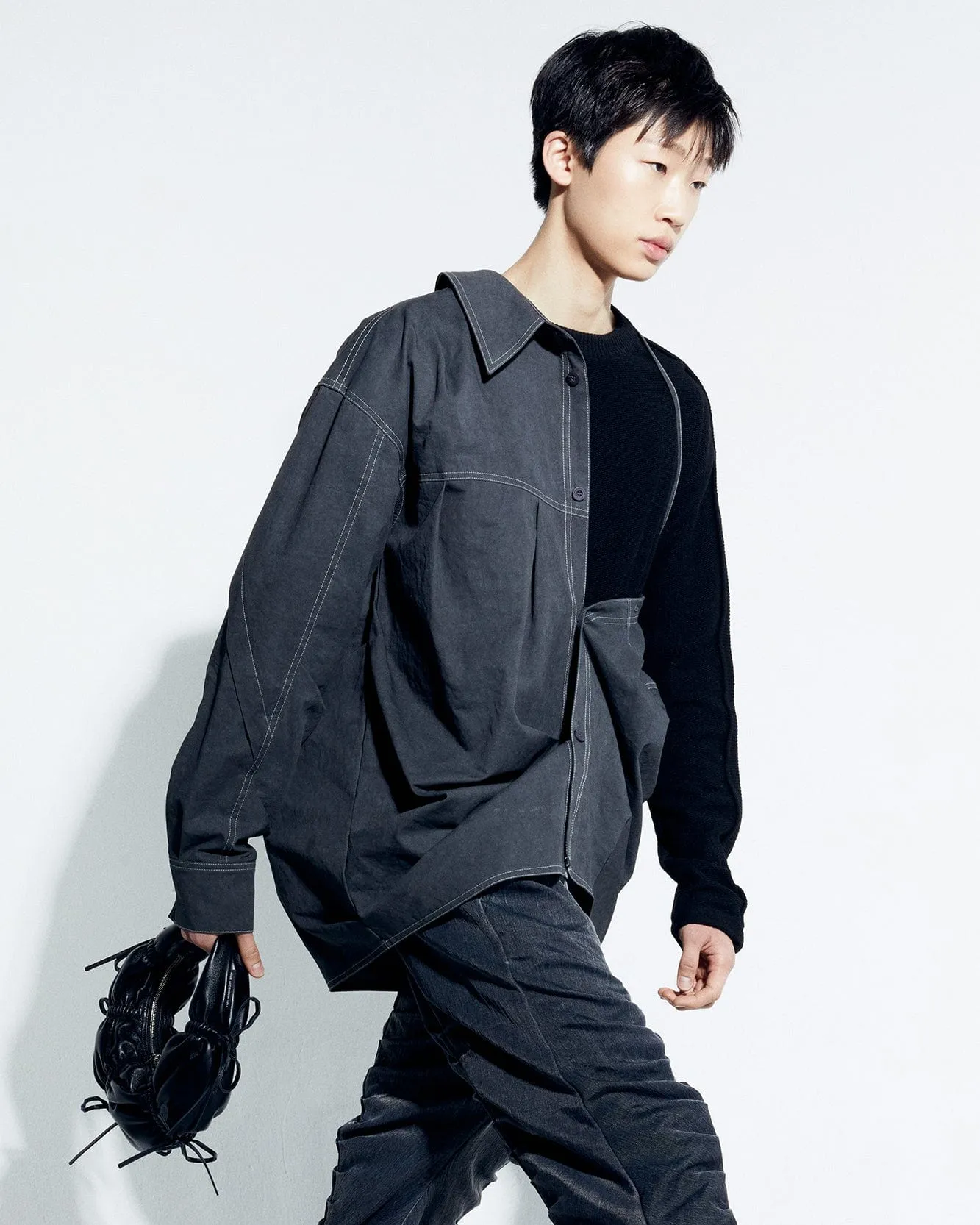 ALICE DYED COTTON SHIRTS atb1137m(CHARCOAL)
