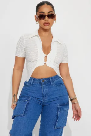 Alyssa Asymmetrical Top - White