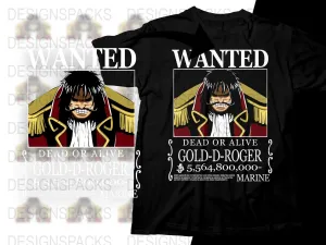 Anime Character Gol D Roger Graphic Png Digital Download