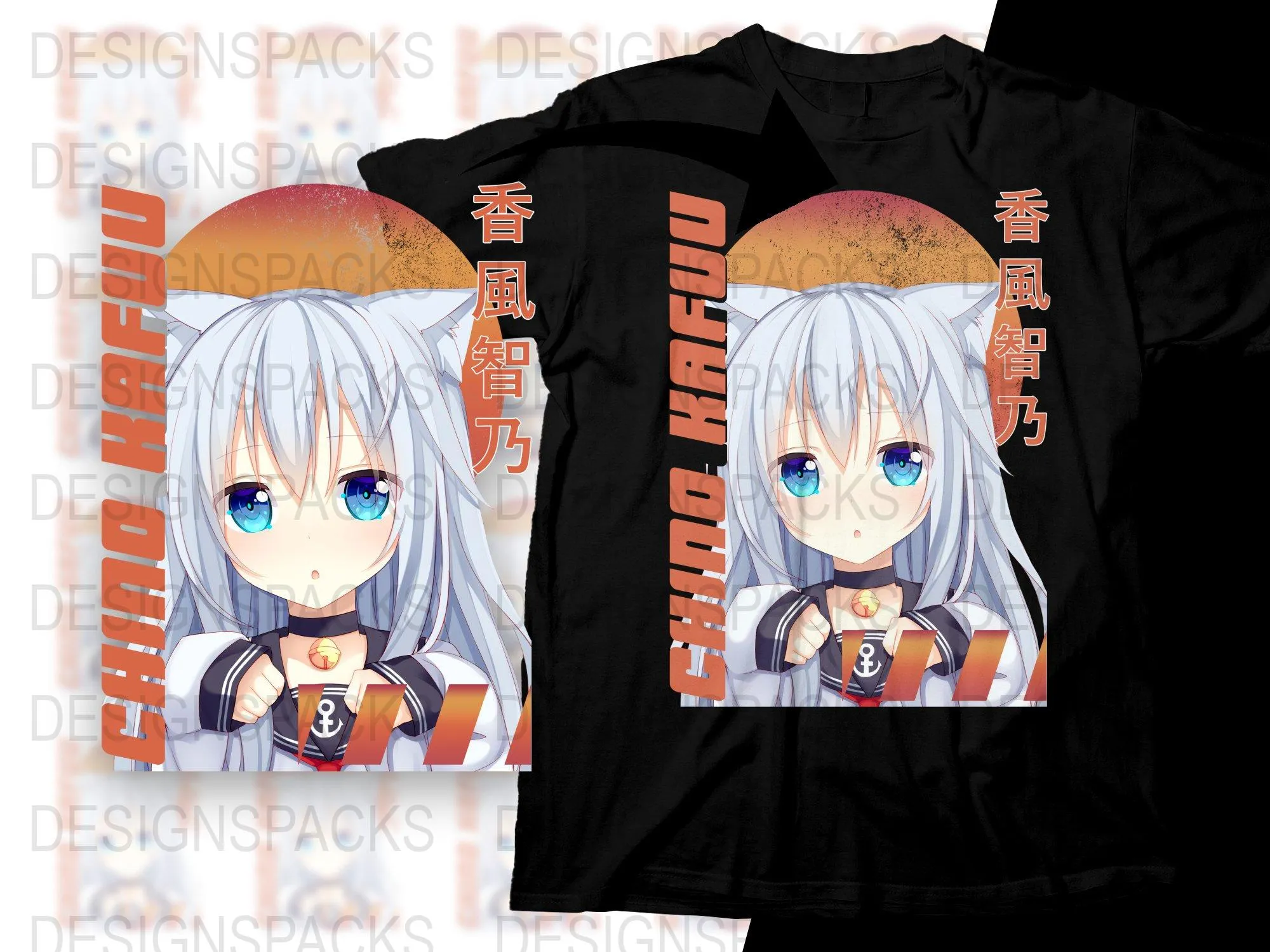 Anime Chino Kafuu Png Digital Download Cute Blue-Haired