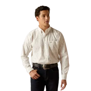 Ariat Men's Edmond Classic Fit White Button Down White Shirt