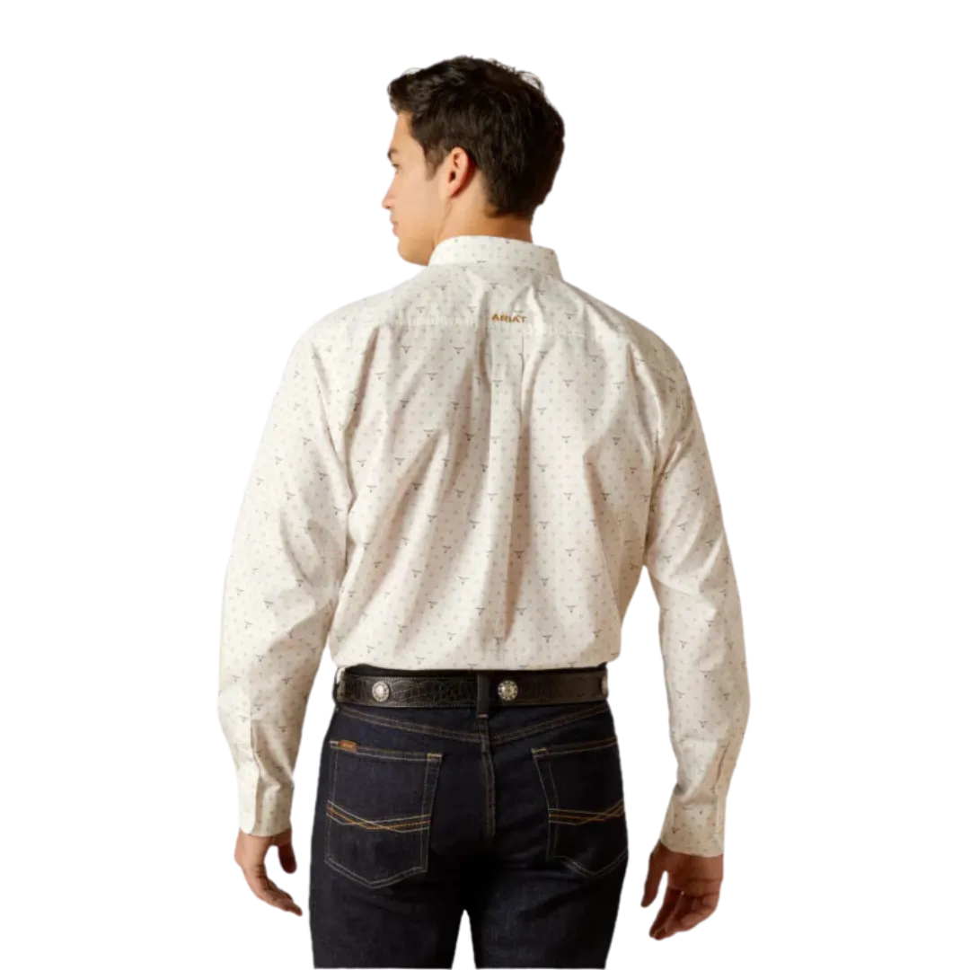 Ariat Men's Edmond Classic Fit White Button Down White Shirt