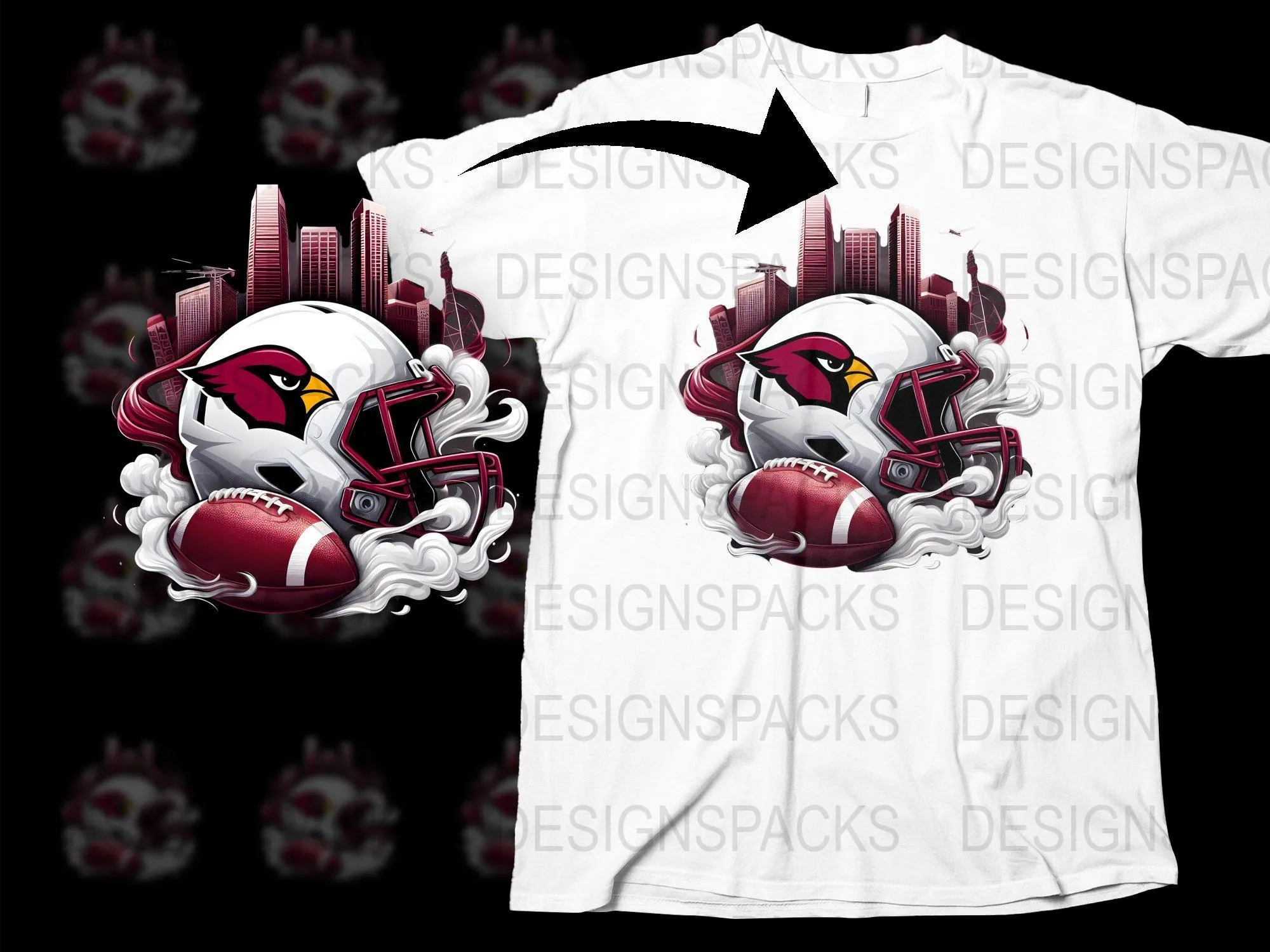 Arizona Cardinals Football Helmet Graphic Png Digital Download