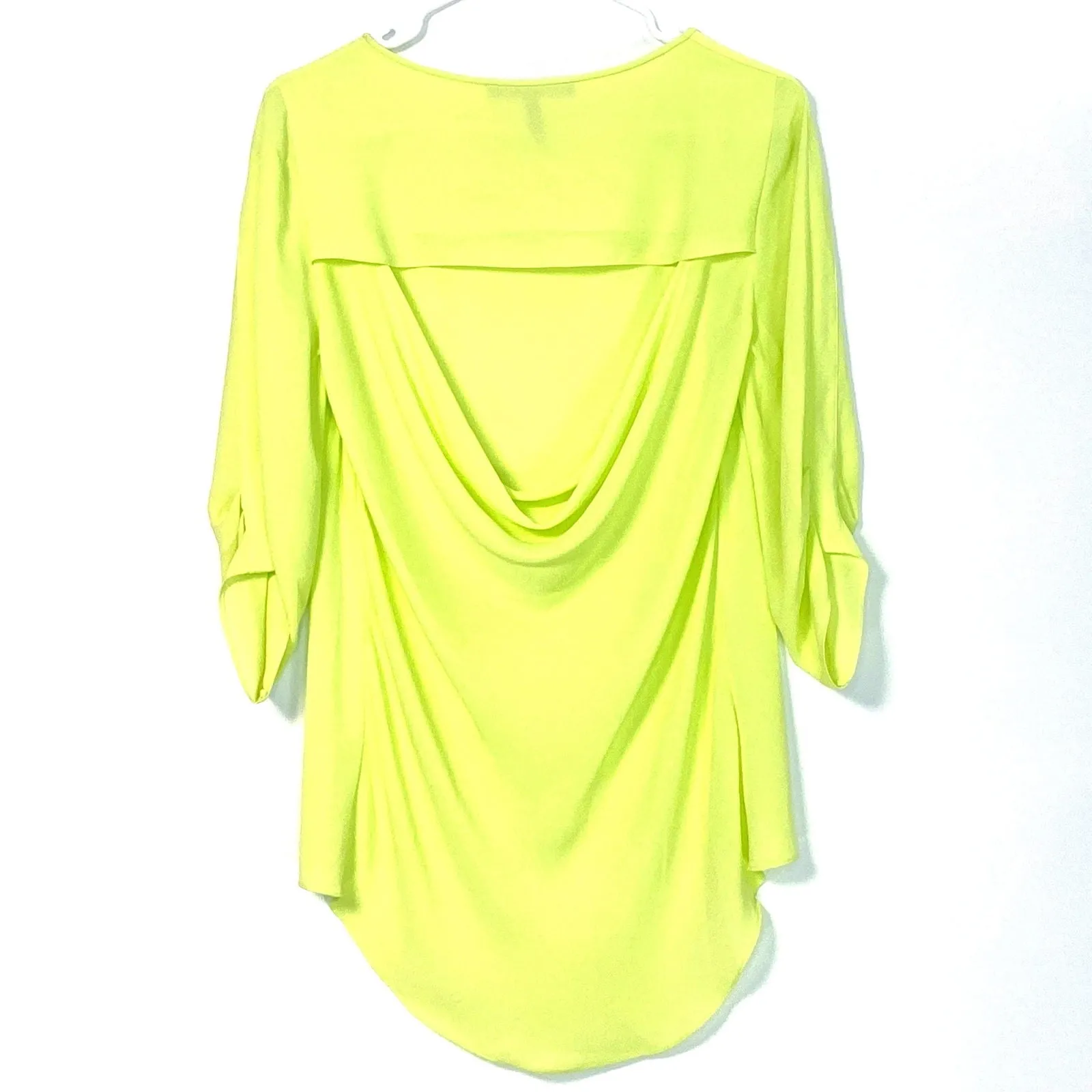 BCBG MAXAZRIA Womens Size XS Yellow Blouse Hi-Lo Top Shirt