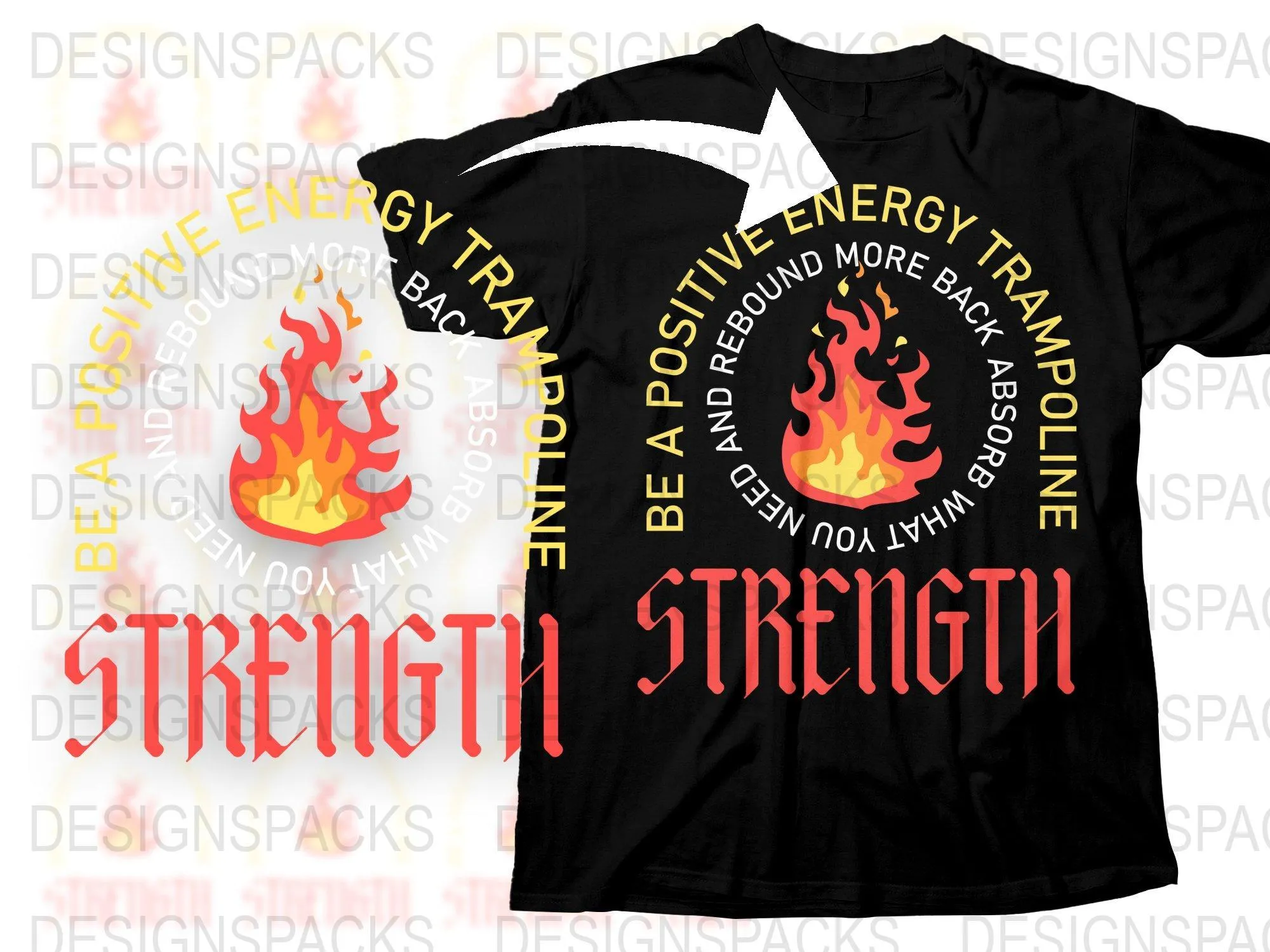 Be A Positive Energy Trampoline Strength Png Digital Download