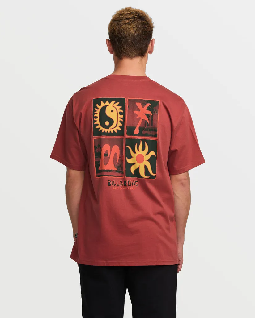 Billabong Twin Peaks Regular Short Sleeve Tee - DUSTY RED