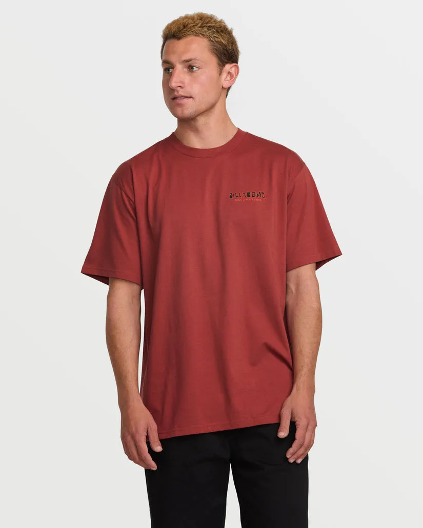 Billabong Twin Peaks Regular Short Sleeve Tee - DUSTY RED