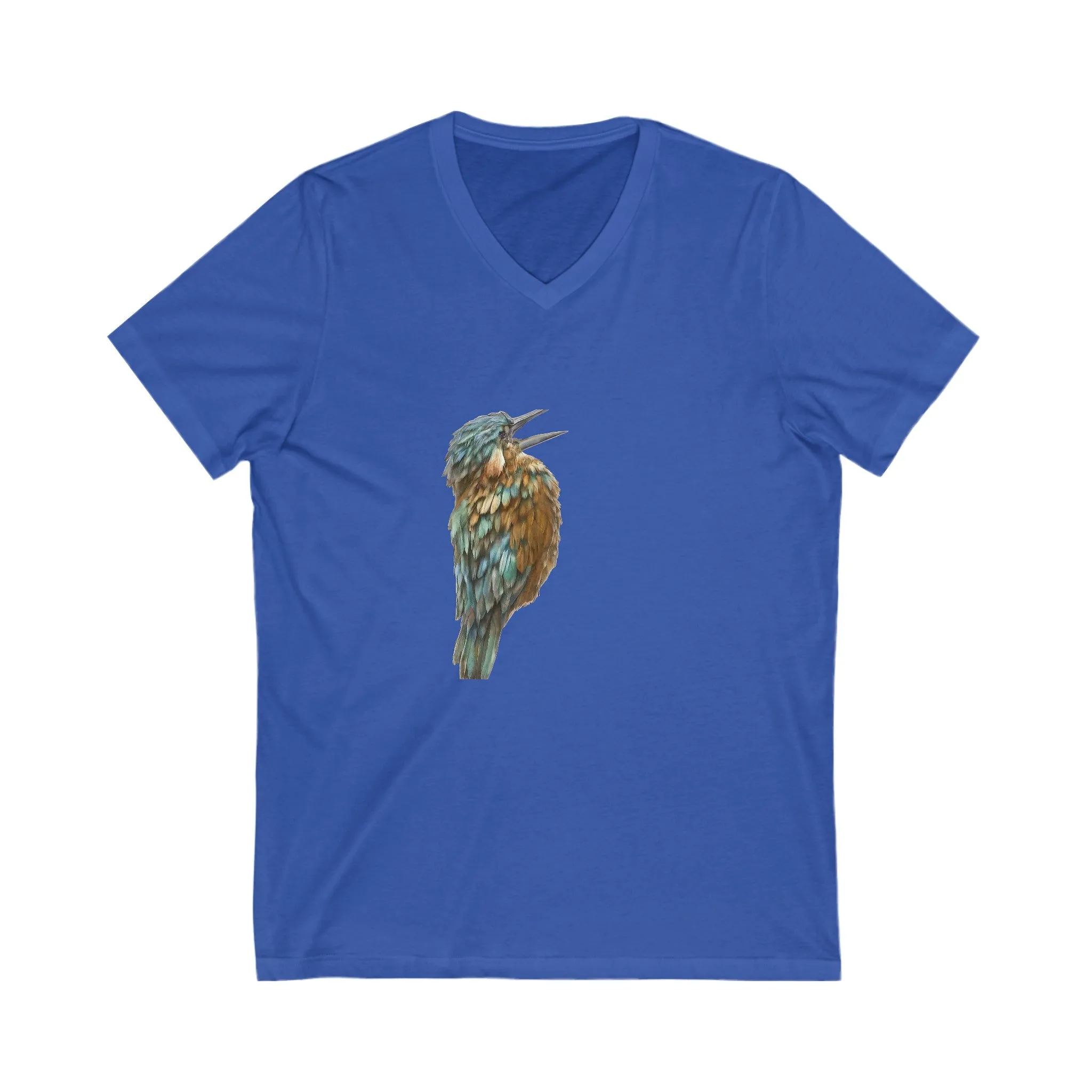 Bird Print Unisex V-Neck Jersey Tee: Canadian Comfort