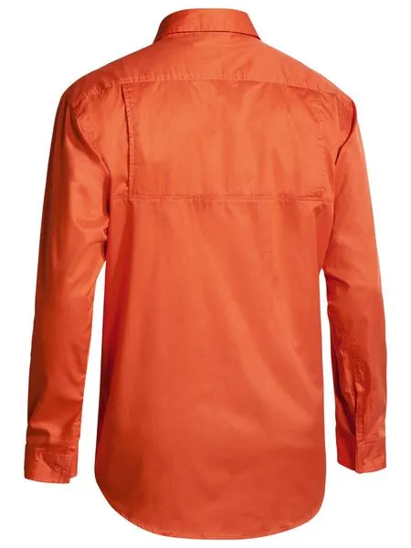 Bisley Hi Vis Cool Lightweight Drill Shirt - Long Sleeve-(BS6894)