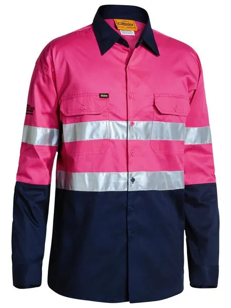 Bisley Taped Hi Vis Cool Lightweight Shirt -Long Sleeve-(BS6896)