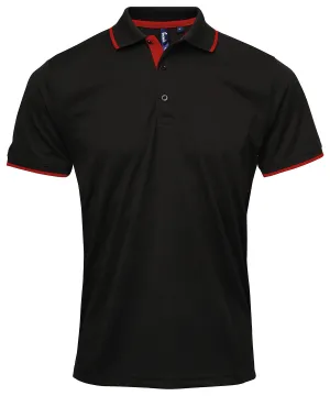 Black/Red - Contrast Coolchecker® polo