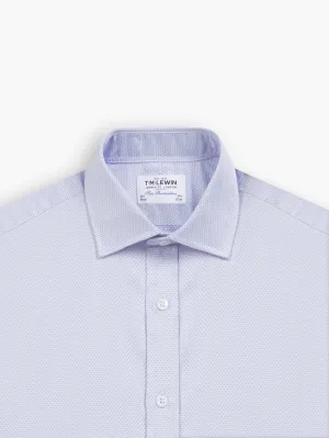 Blue Diamond Geometric Dobby Fitted Single Cuff Classic Collar Shirt