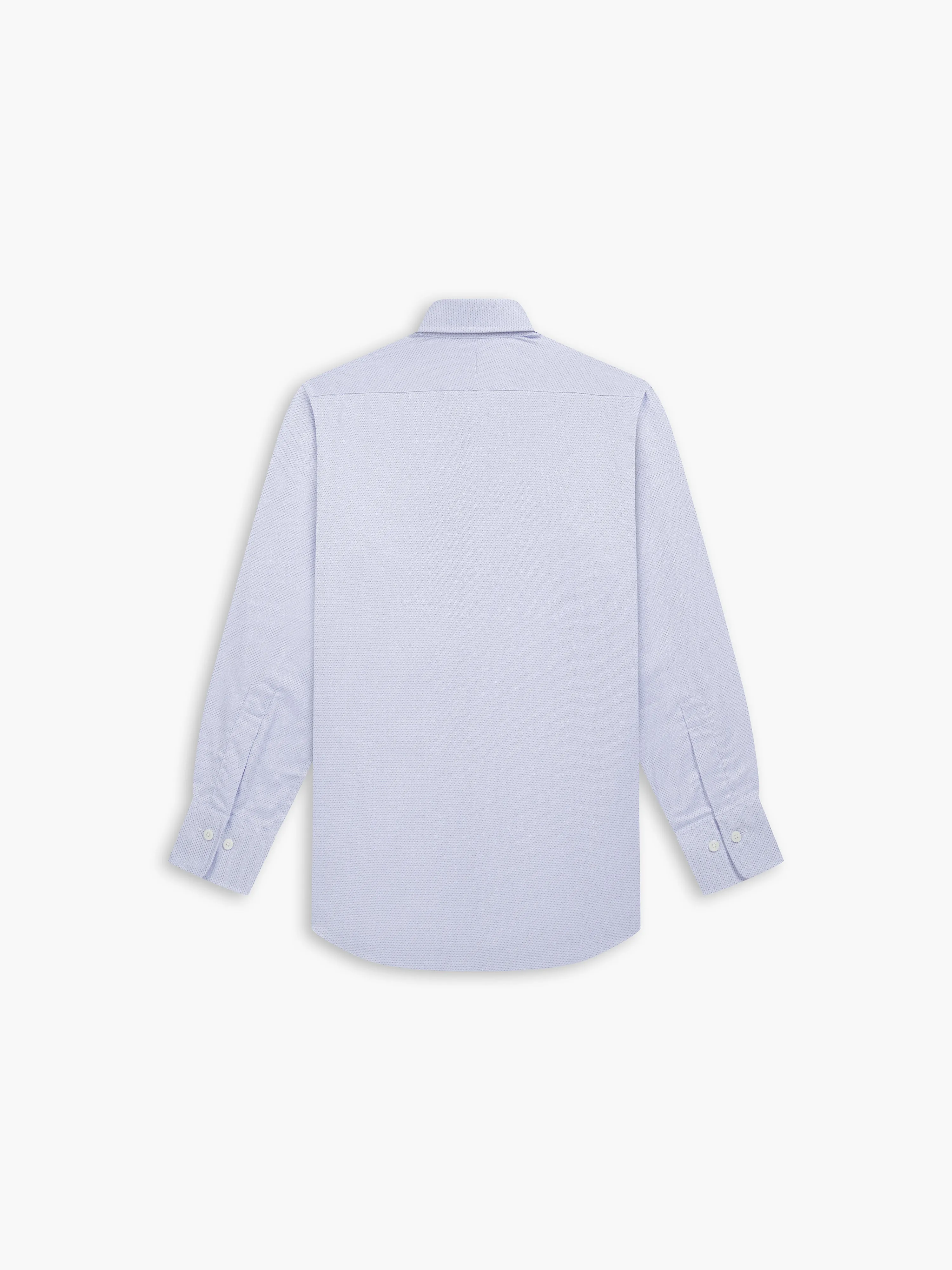 Blue Diamond Geometric Dobby Fitted Single Cuff Classic Collar Shirt