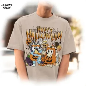 Bluey Halloween Bandit Heeler Bluey Happy Halloween Trick Or Treat PNG Design