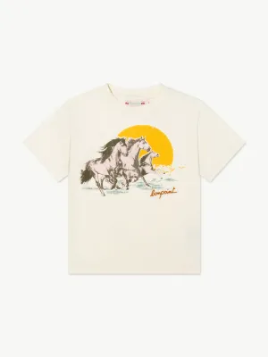 Bonpoint Girls Thida Horses T-Shirt in White