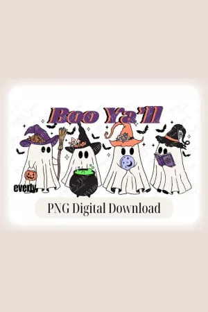 Boo Ya'll Halloween Design PNG Download