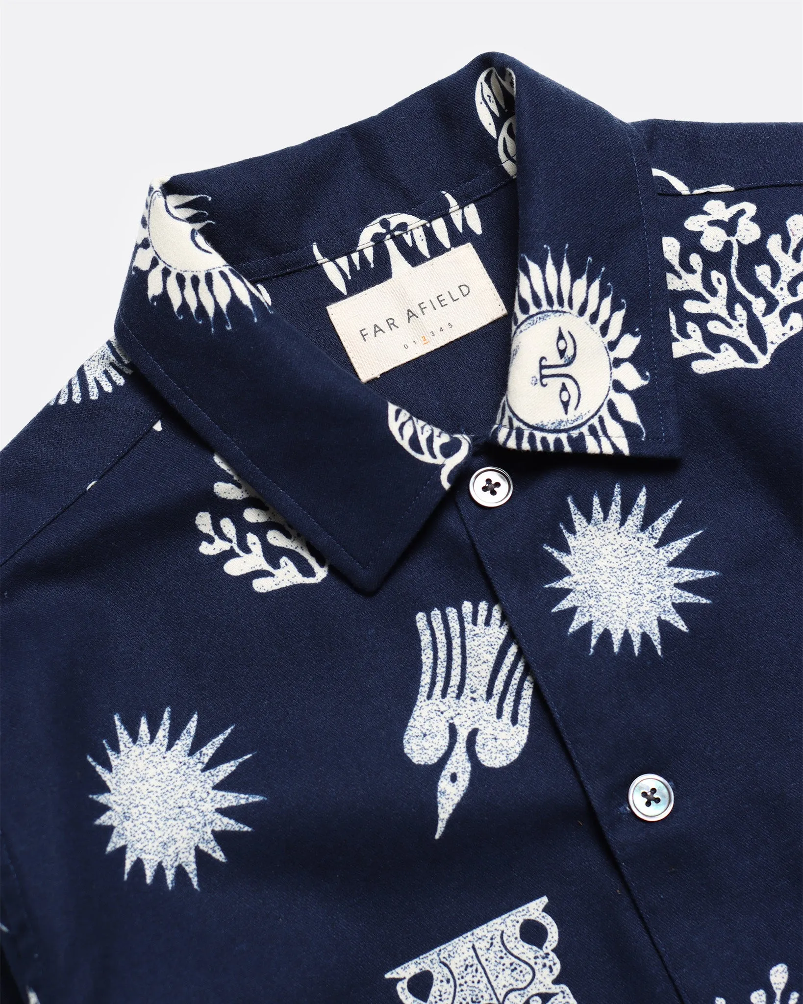 Busey Shirt - Navy Folk Print