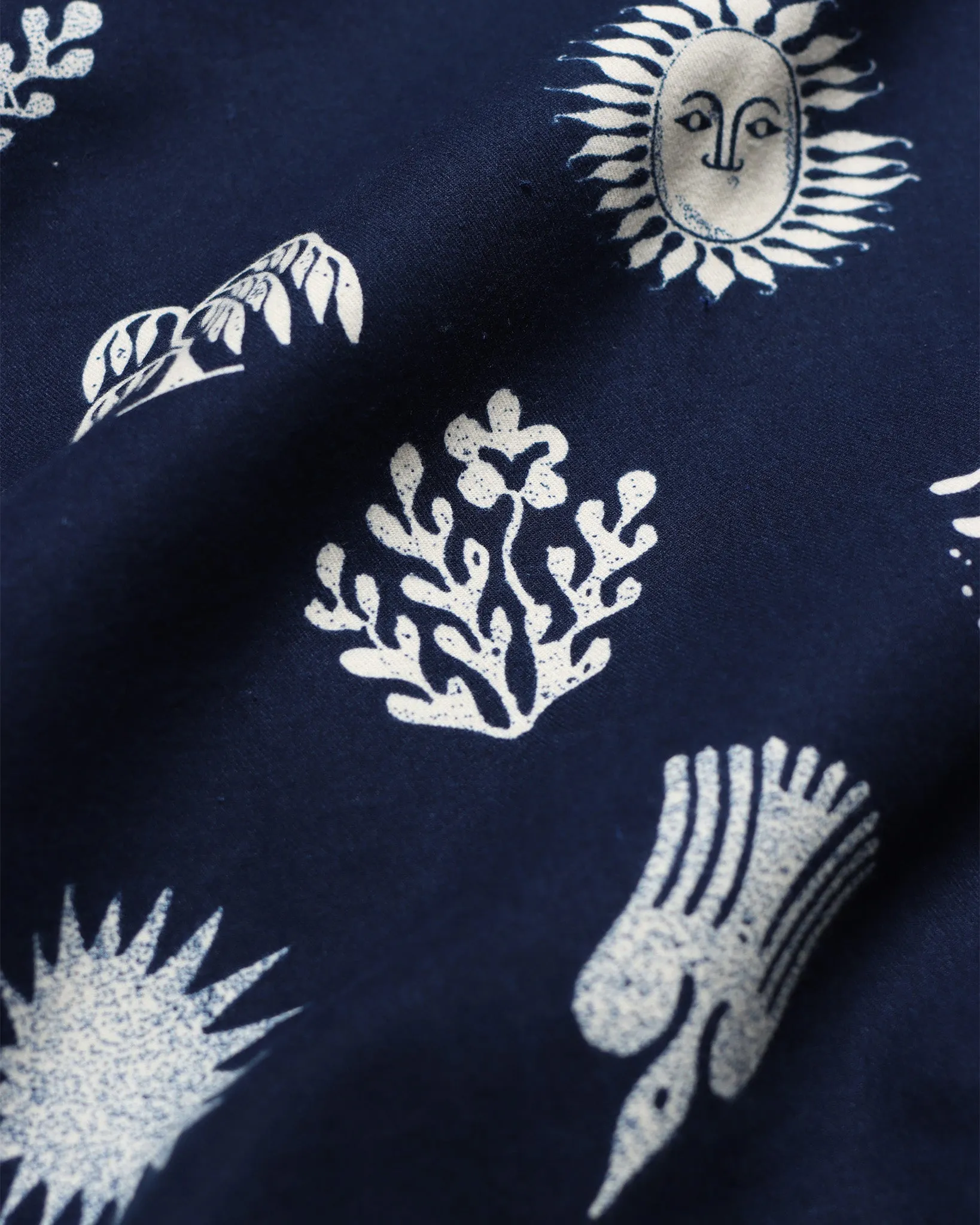 Busey Shirt - Navy Folk Print