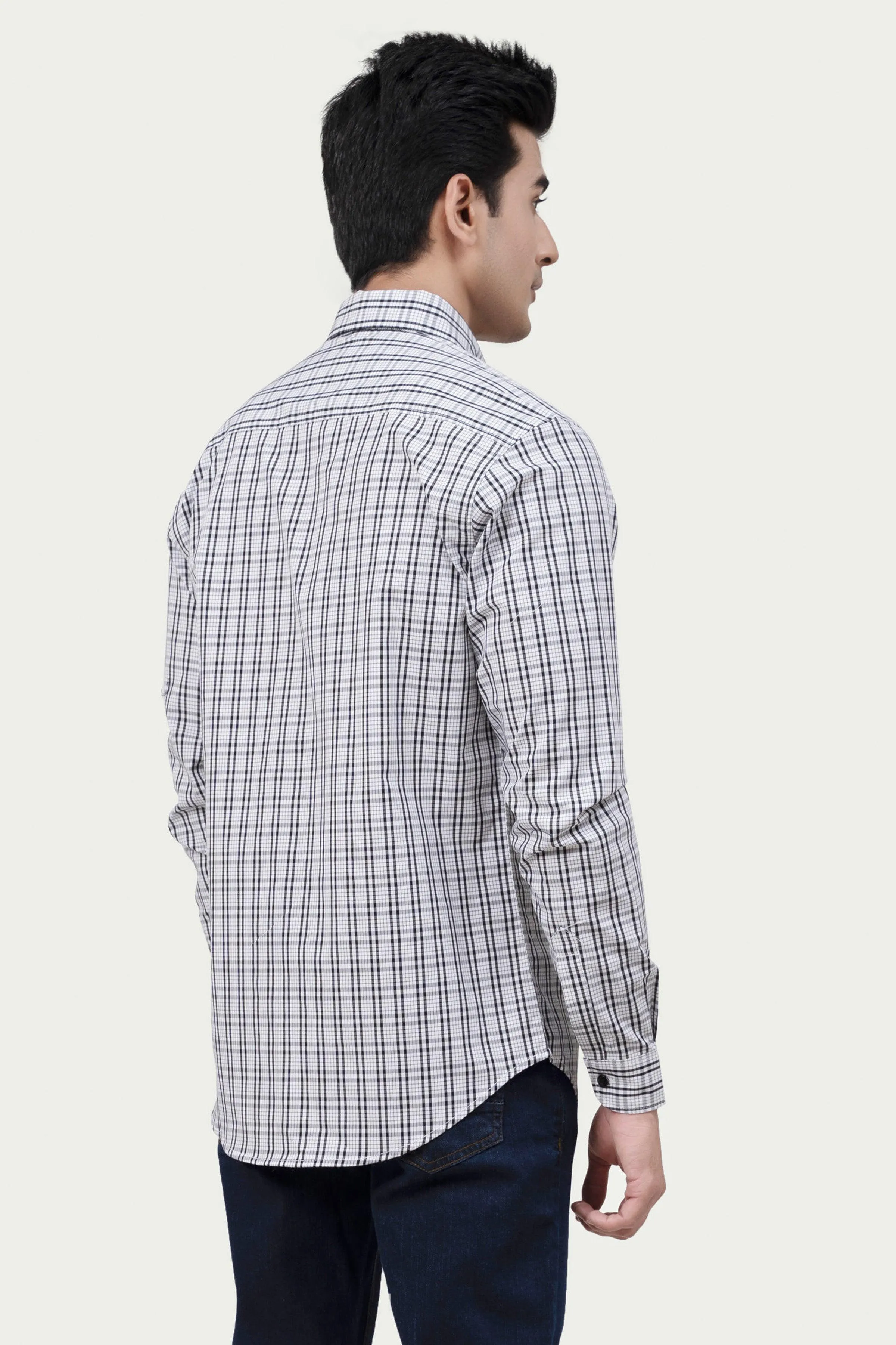 CASUAL SHIRT BLUE WHITE CHECK