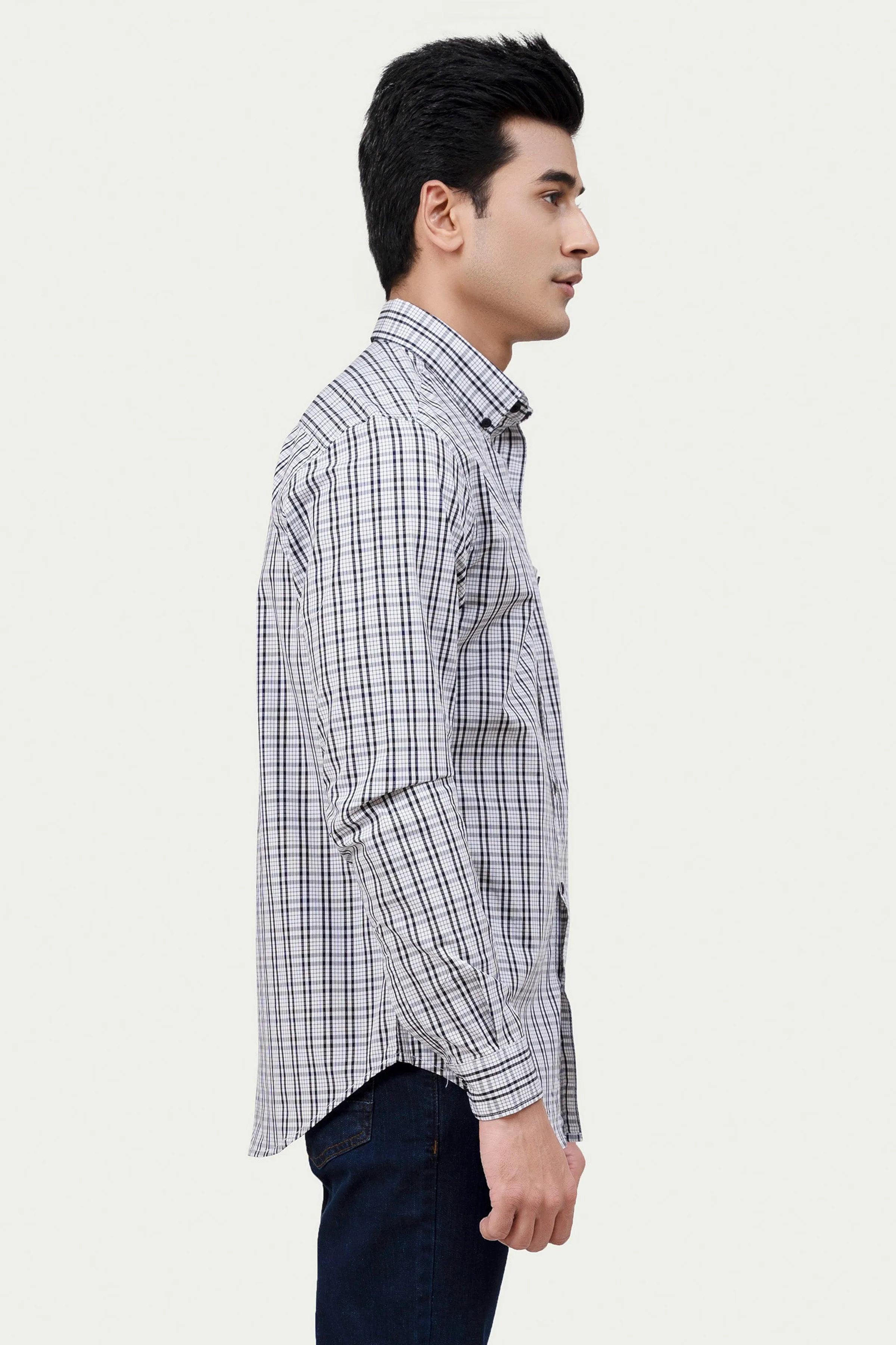 CASUAL SHIRT BLUE WHITE CHECK