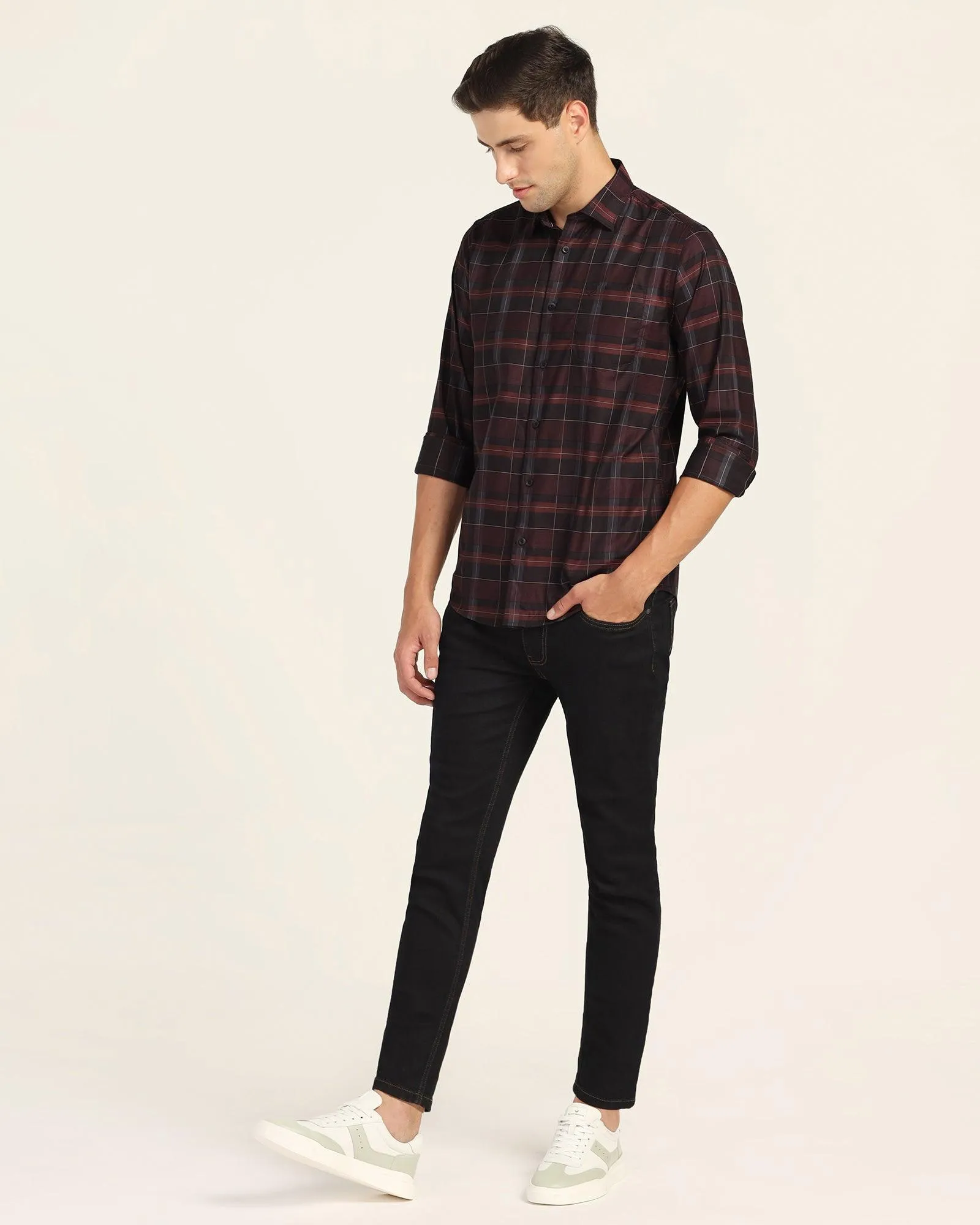 Casual Wine Check Shirt - Niger