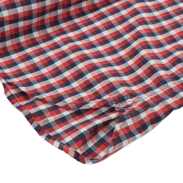 Clifton Red and Navy Slub Poplin Shirt