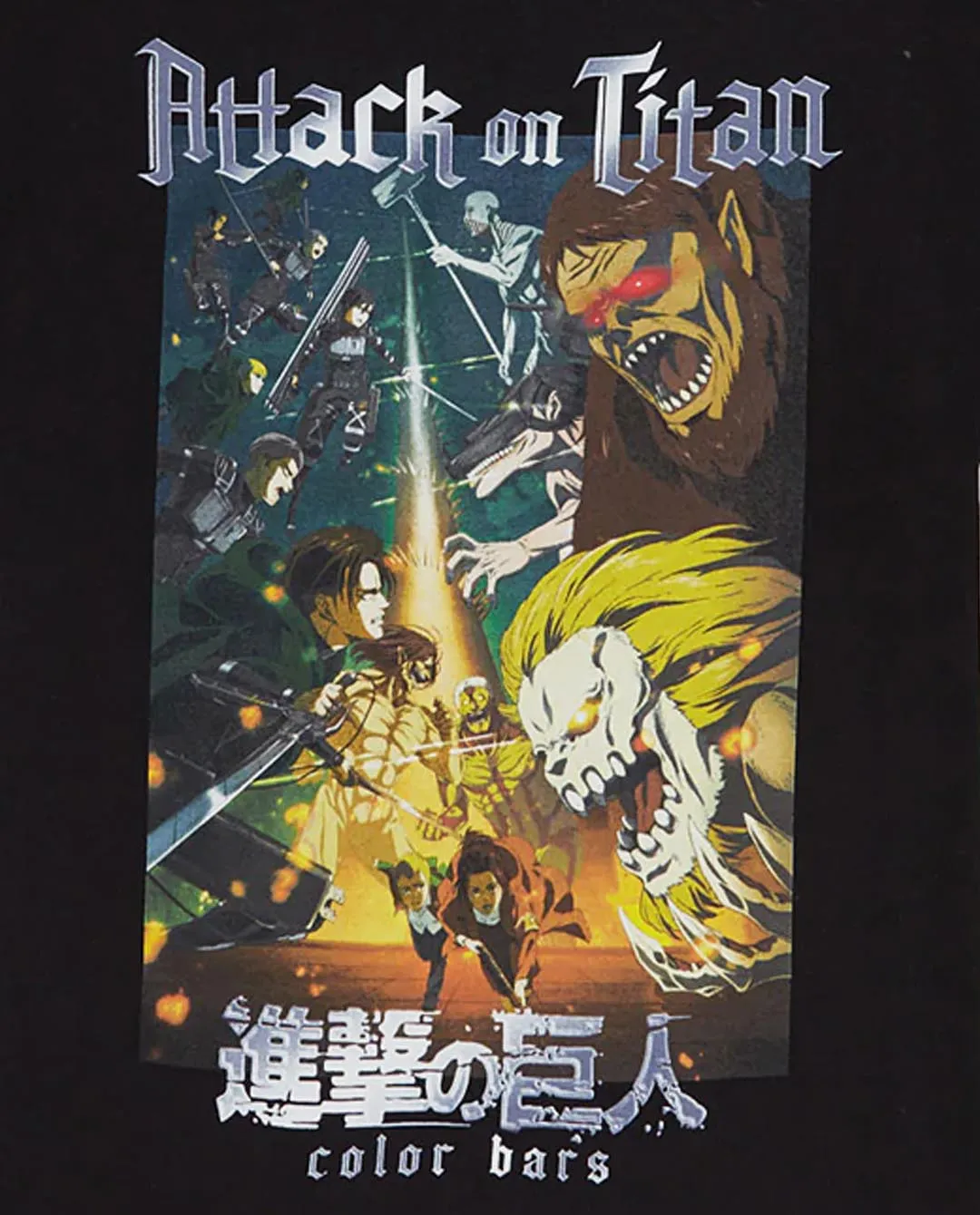 Color Bars x Attack on Titan - Battle T-Shirt - Black