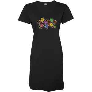 Colorful Daisies  Ladies' V-Neck Fine Jersey Cover-Up