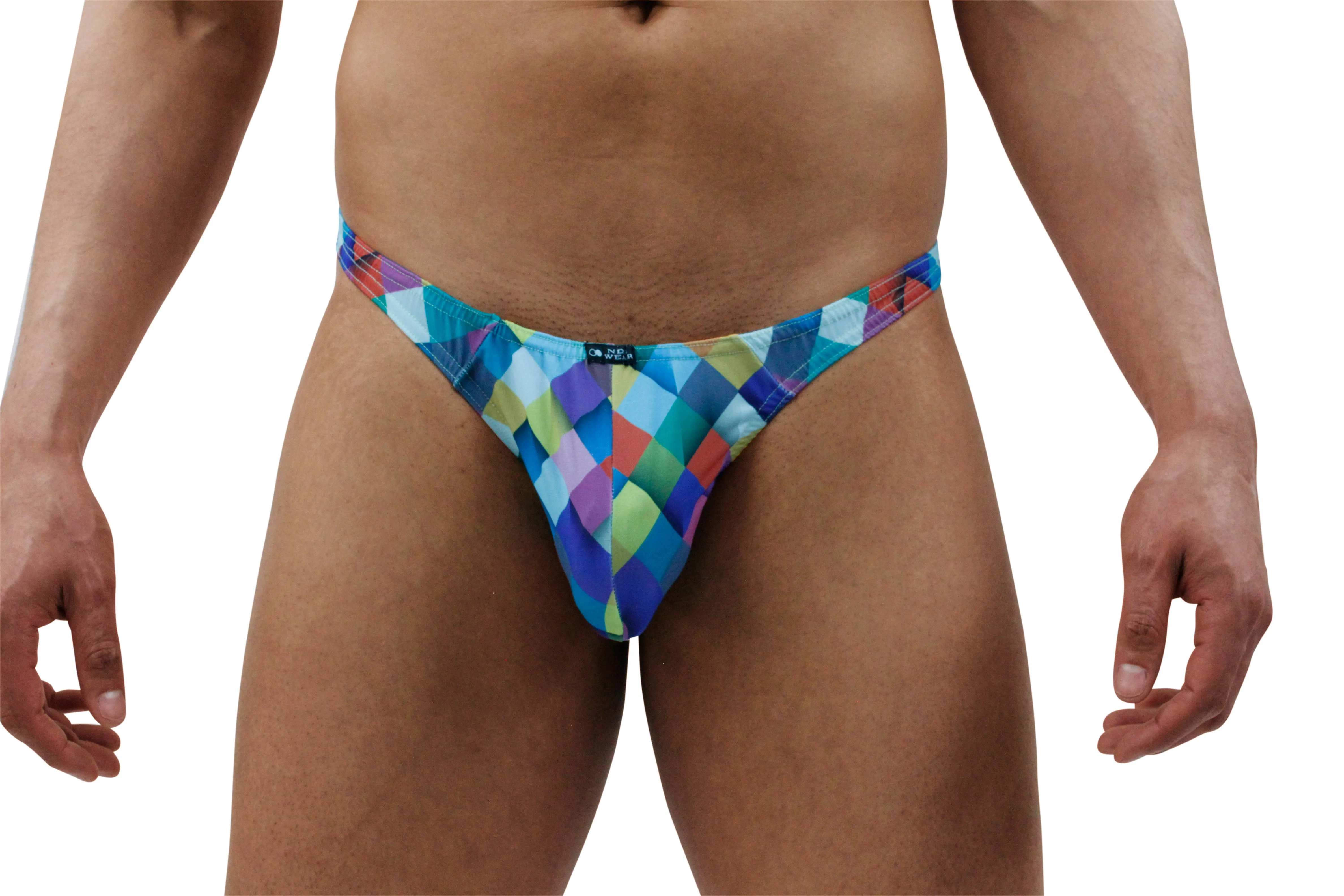 Contemporary Diamond-Patterned Men's Thong
