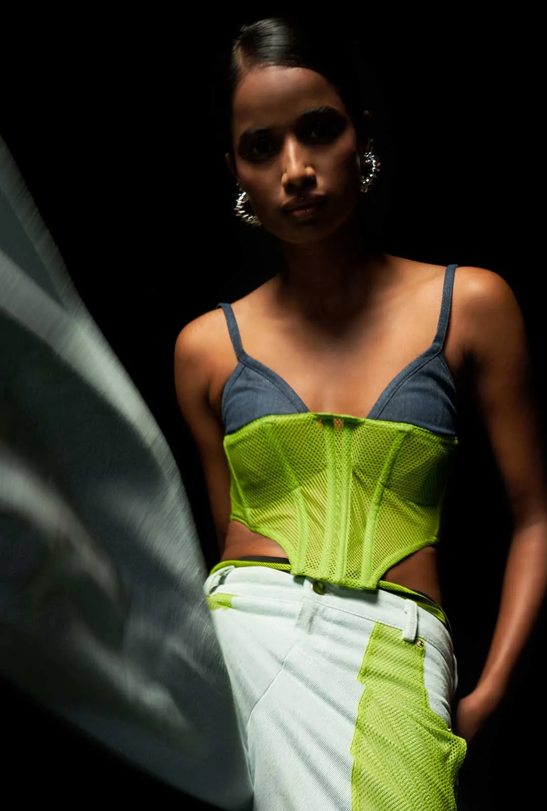 Contrast Corset Top