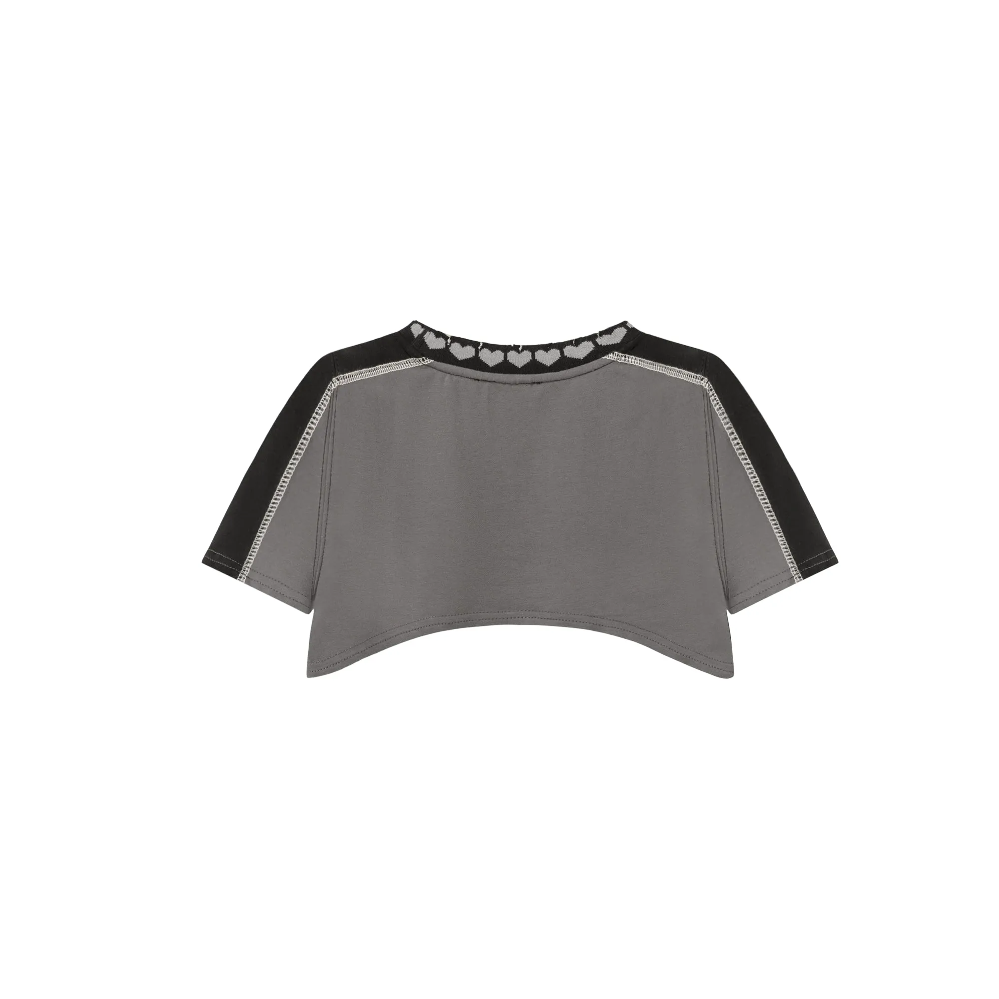 Contrast Ultra Cropped Heart Neckline T-Shirt