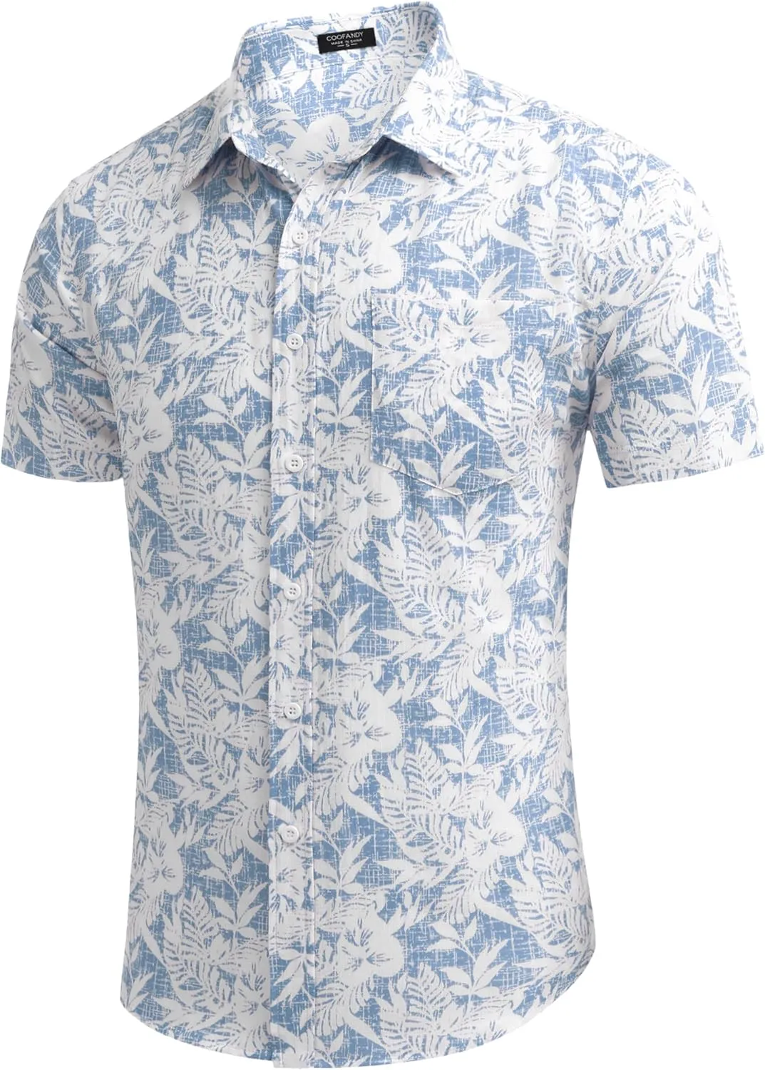 COOFANDY Men's Summer Beach Hawaiian Tropical Shirt Casual Short Sleeve Shirt