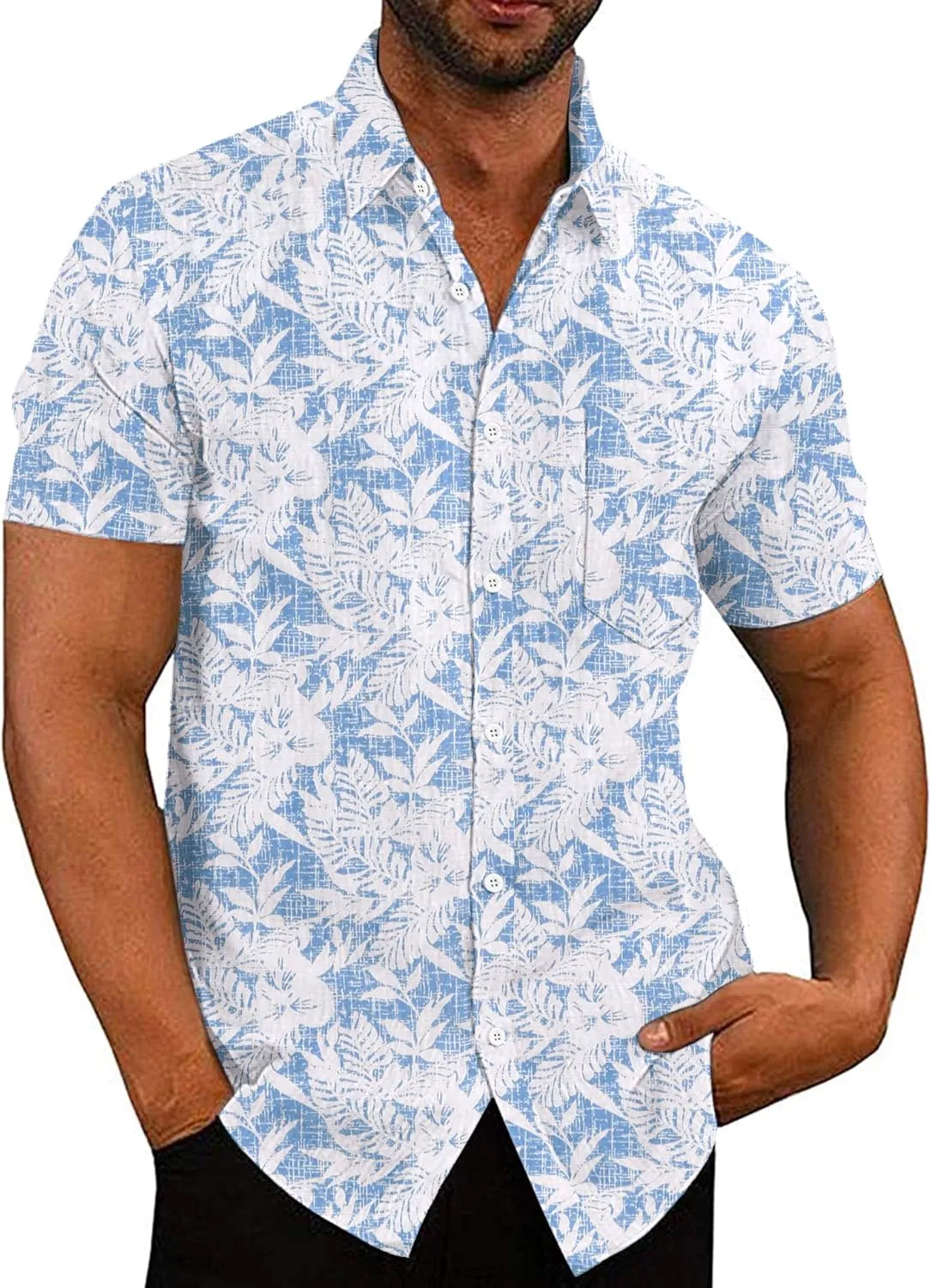 COOFANDY Men's Summer Beach Hawaiian Tropical Shirt Casual Short Sleeve Shirt
