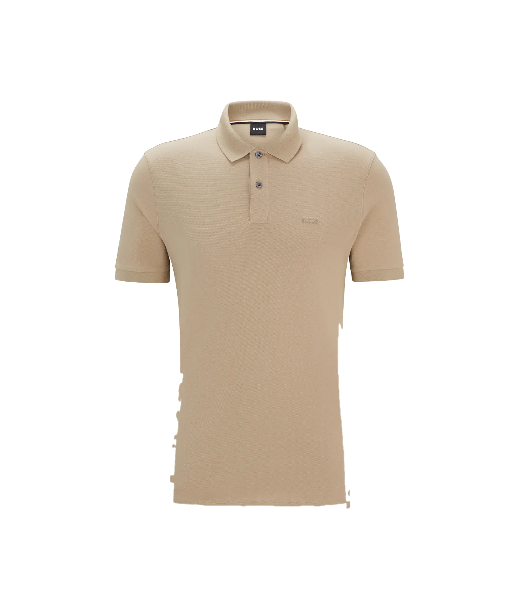Cotton Polo Shirt With Embroidered Logo - Beige
