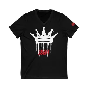 Crown White (ESEM) - Unisex Jersey Short Sleeve V-Neck Tee