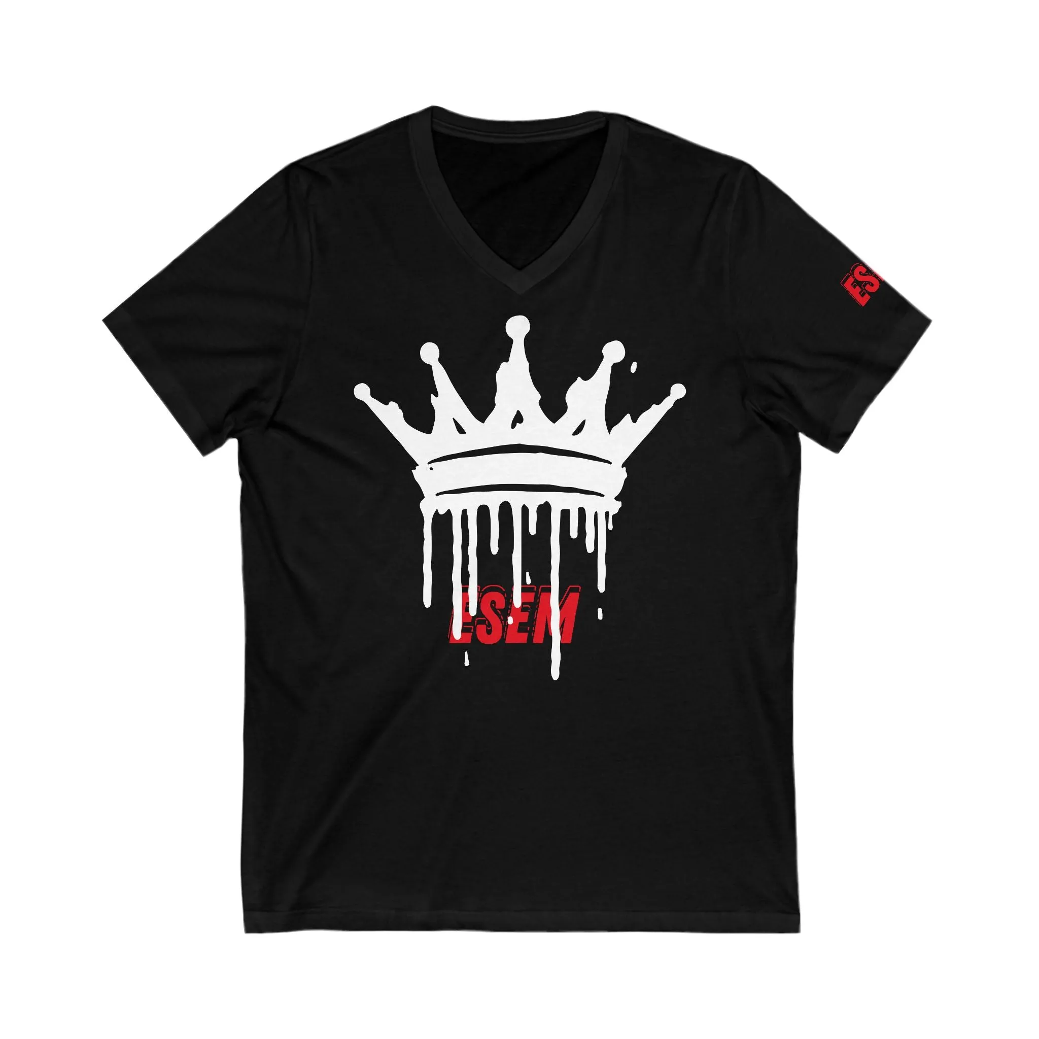 Crown White (ESEM) - Unisex Jersey Short Sleeve V-Neck Tee