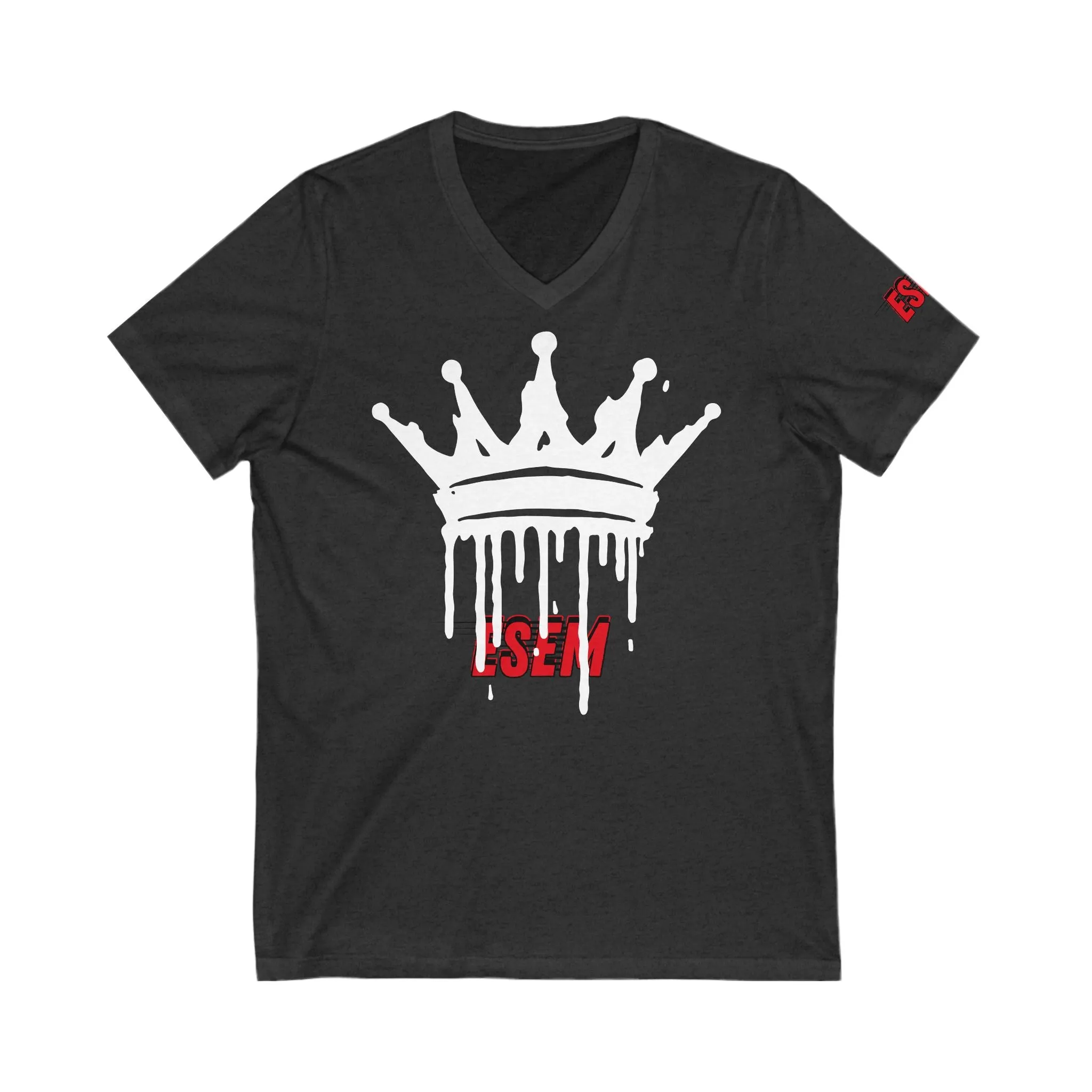 Crown White (ESEM) - Unisex Jersey Short Sleeve V-Neck Tee